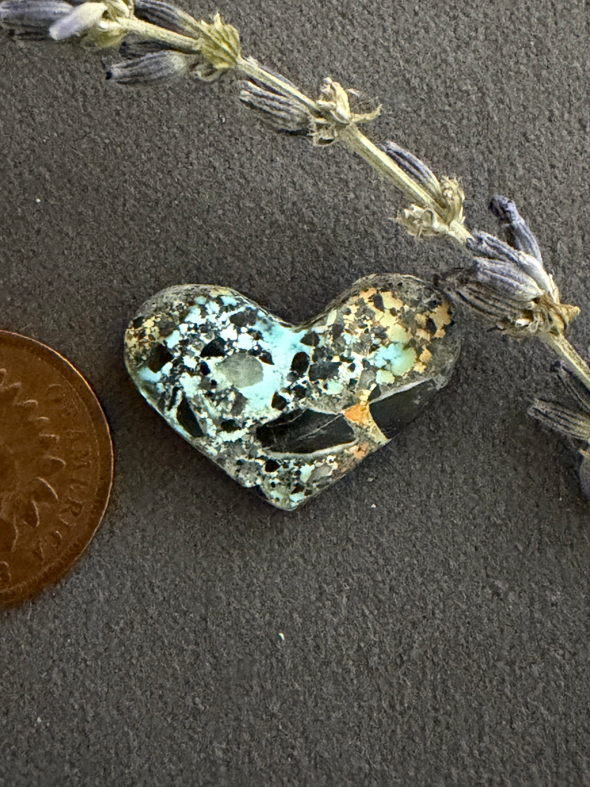 This Heart Shaped Cab is Gorgeous! It is "Natural Blue Moon" Turquoise! On Sale!