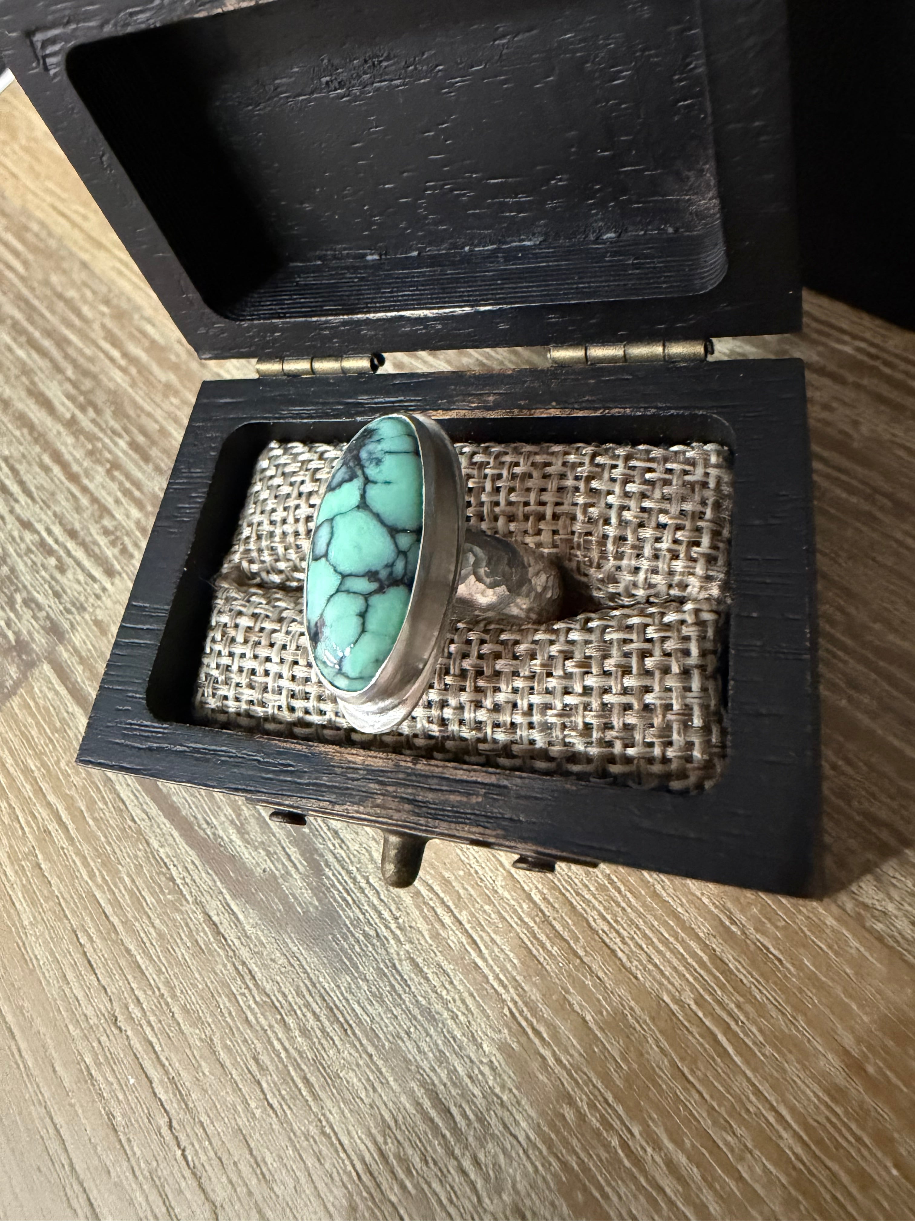 On Sale Now! Persian Variscite stone set in Sterling Silver! OH MY GAWD!!!
