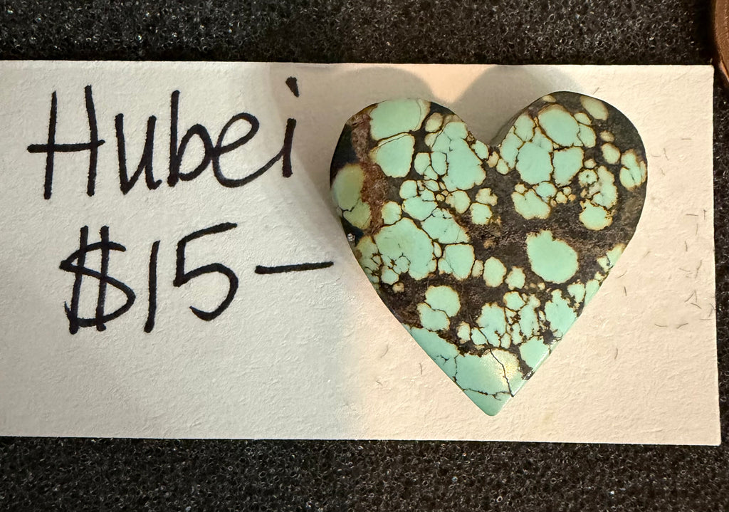 Heart Shaped Qingu Hubei Turquoise Cabochon! On Sale!