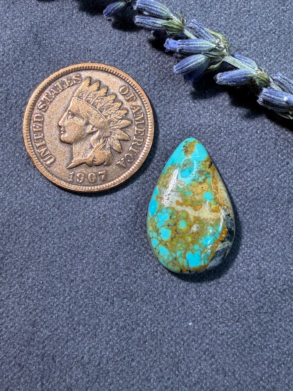 Stunning Natural BlackJack Turquoise Cabochon! On Sale!