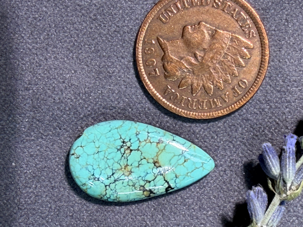 Sky Blue Natural BlackJack Turquoise Cabochon! On Sale!
