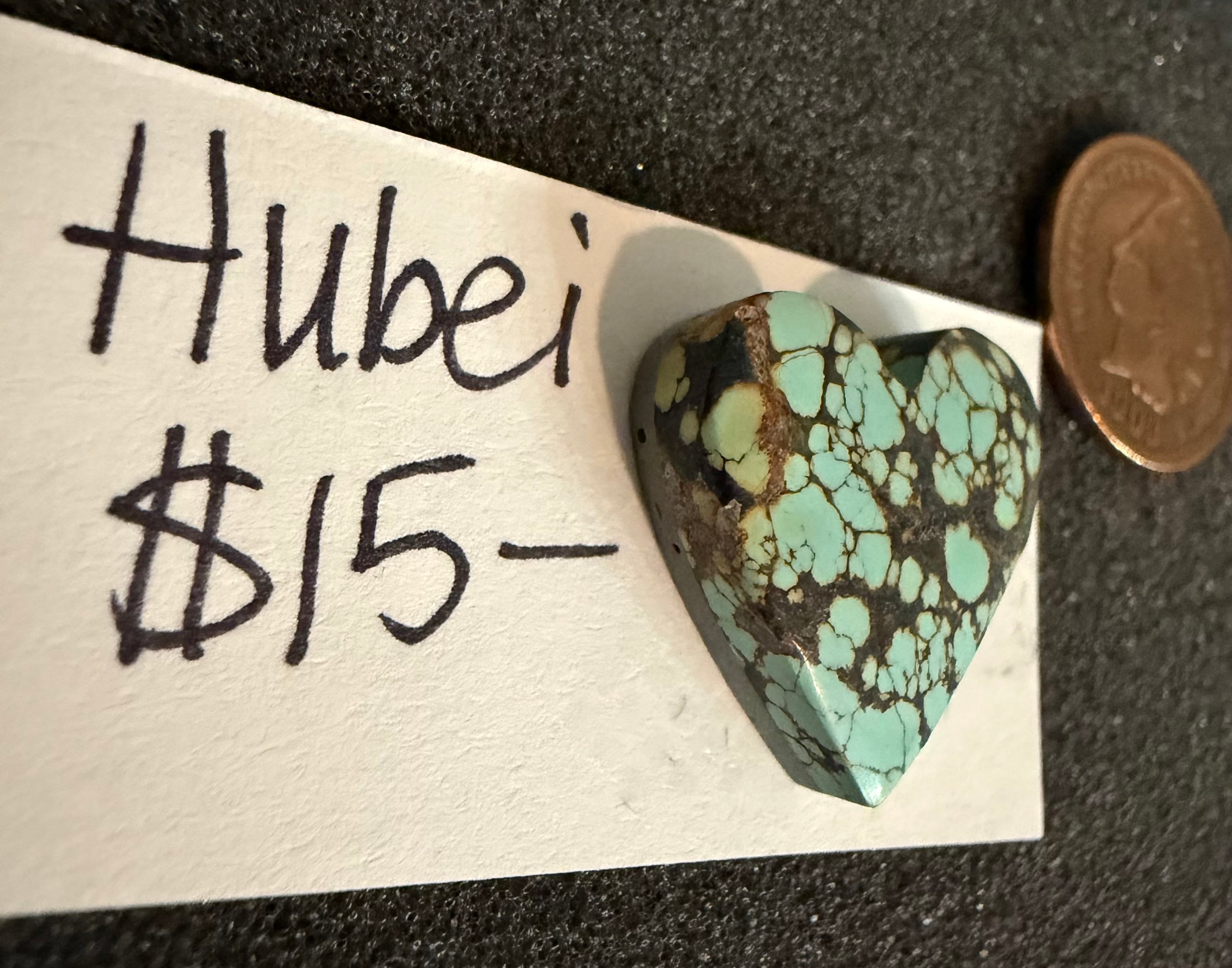 Heart Shaped Qingu Hubei Turquoise Cabochon! On Sale!