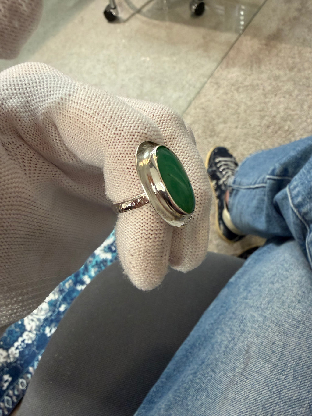 Can you say - STOP AND STARE! Australian Chrysoprase!! This Ring is for a GREEN GODDESS!