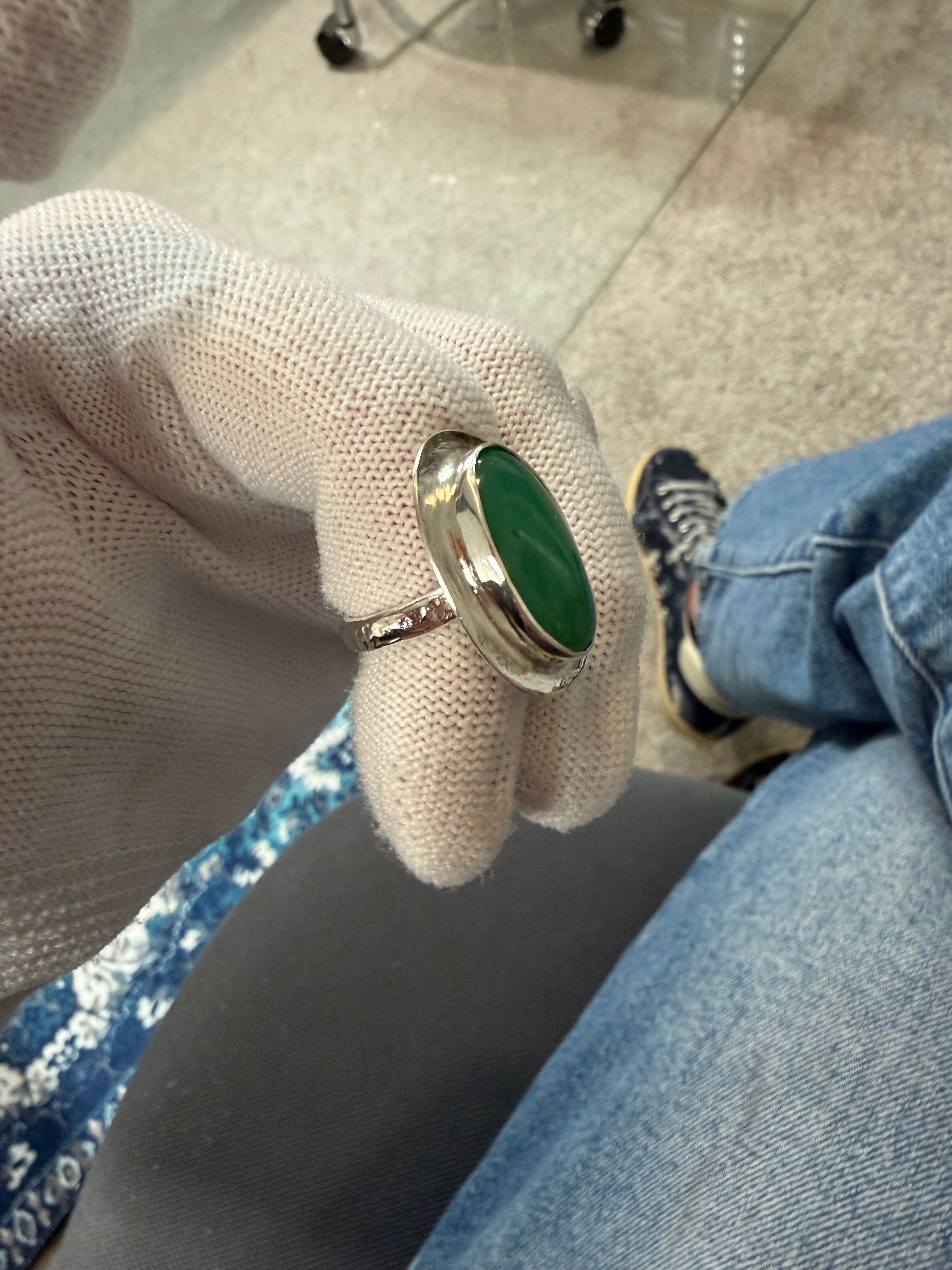 Can you say - STOP AND STARE! Australian Chrysoprase!! This Ring is for a GREEN GODDESS!