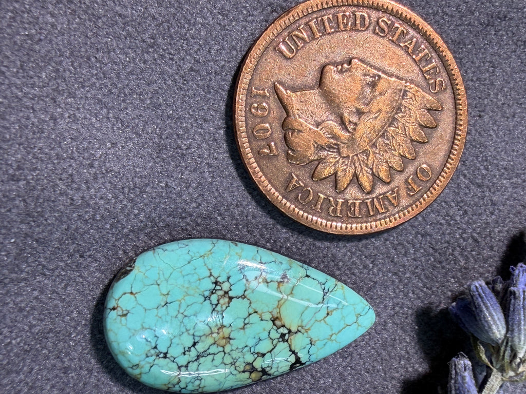 Sky Blue Natural BlackJack Turquoise Cabochon! On Sale!