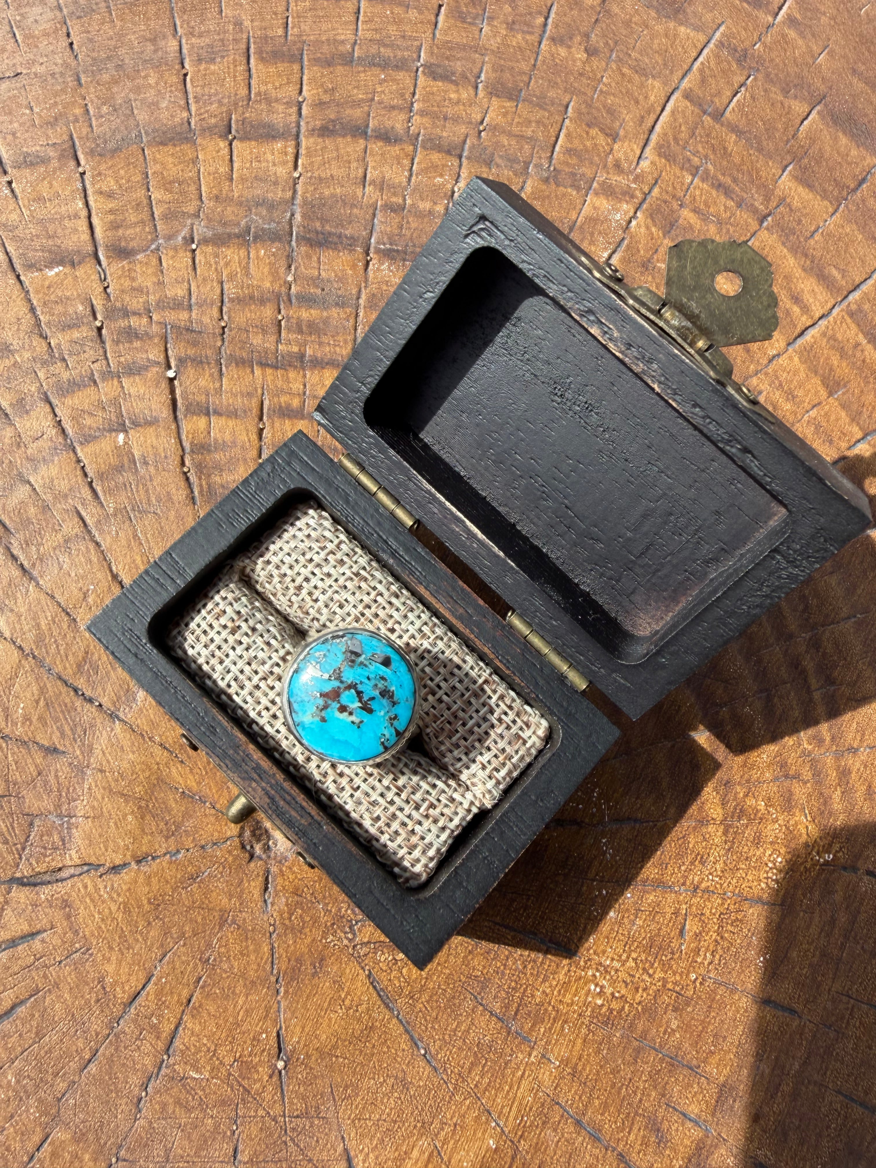 Persian Blue Turquoise and Sterling Silver Ring!! Oh My!