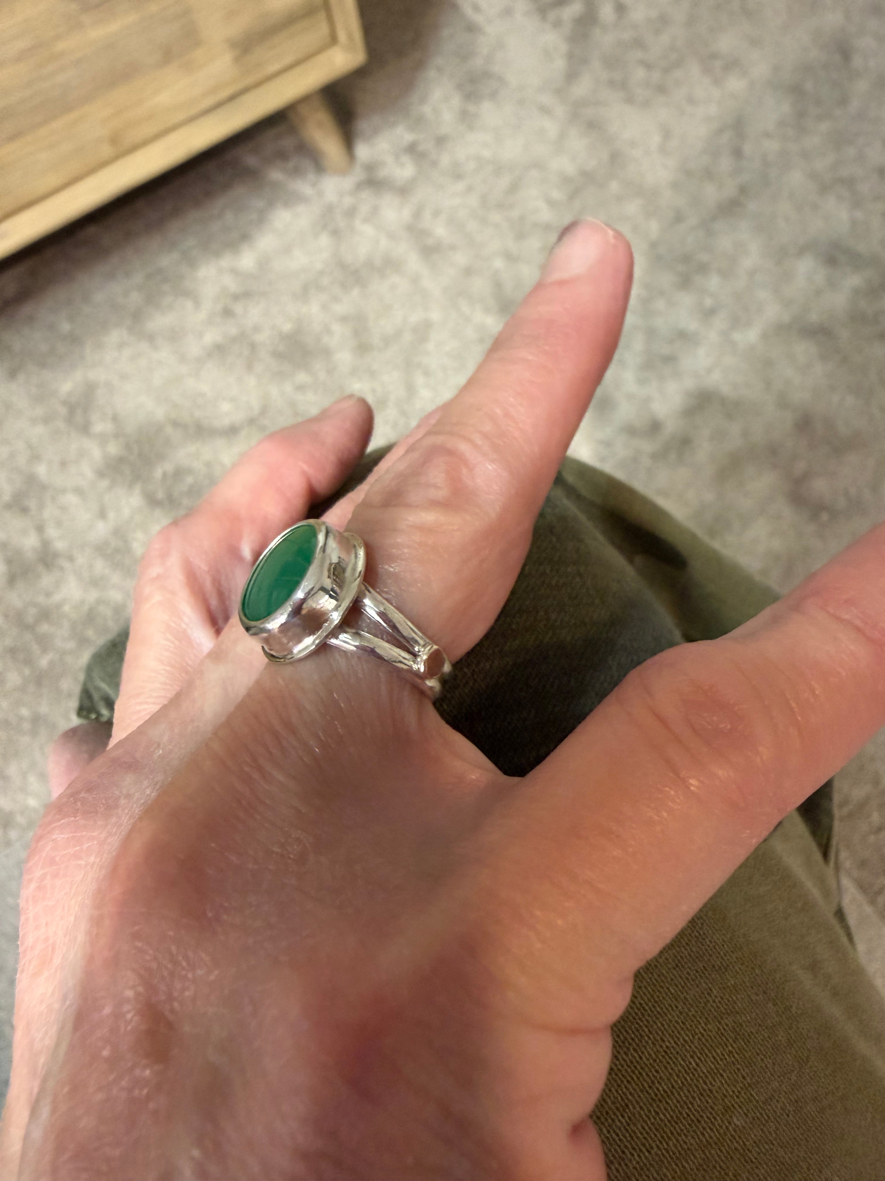 "NEW Listing" Australian Chrysoprase Ring, Size 6.5.