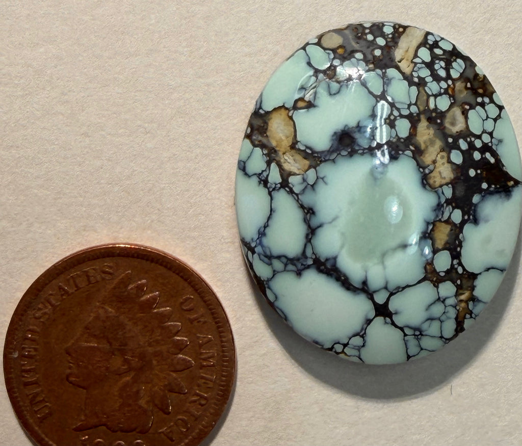 Stunning 35.37 cts of Prince Variscite Cabochon from Mineral County, Nevada.