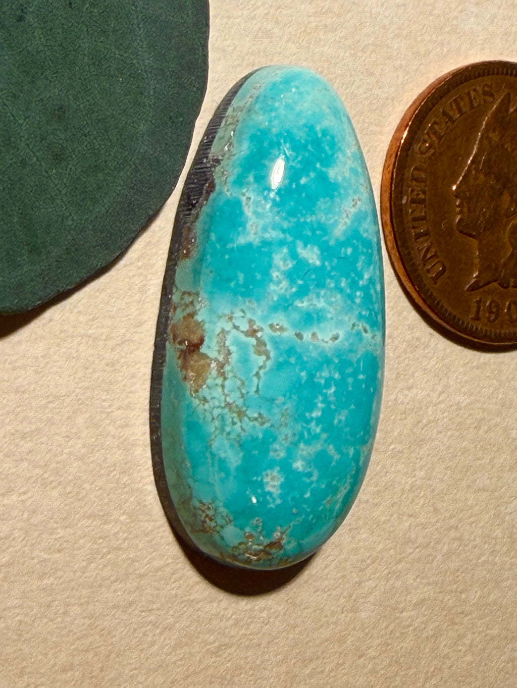 Natural Blue Diamond Turquoise Cabochon! On Sale! (Natural and Backed)