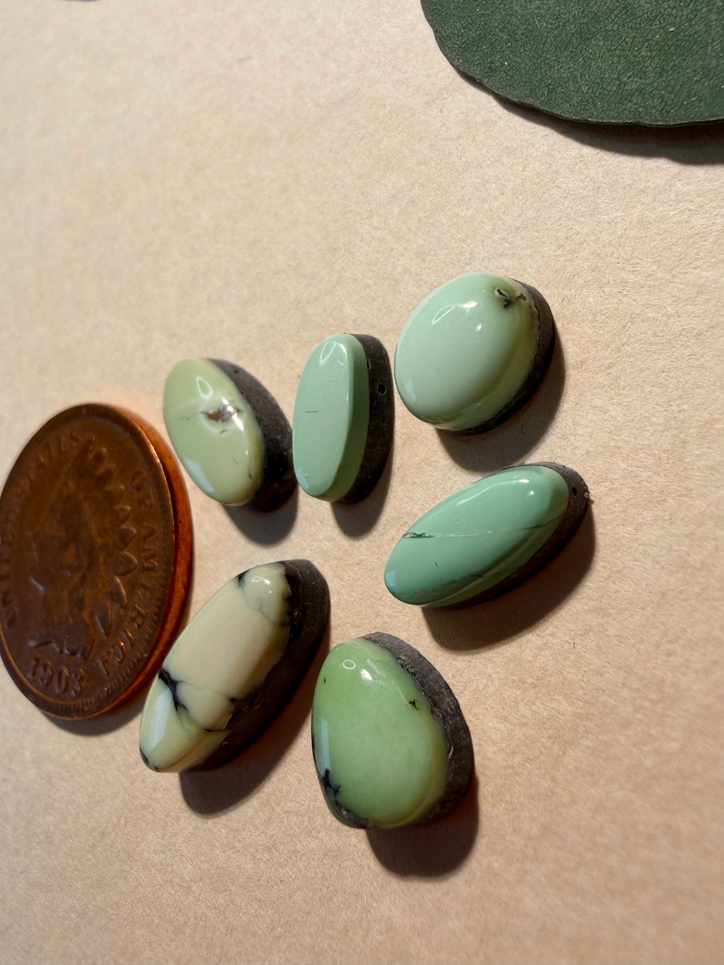 Stunning Minis - Prince Variscite Cabs (6 stones in this lot)