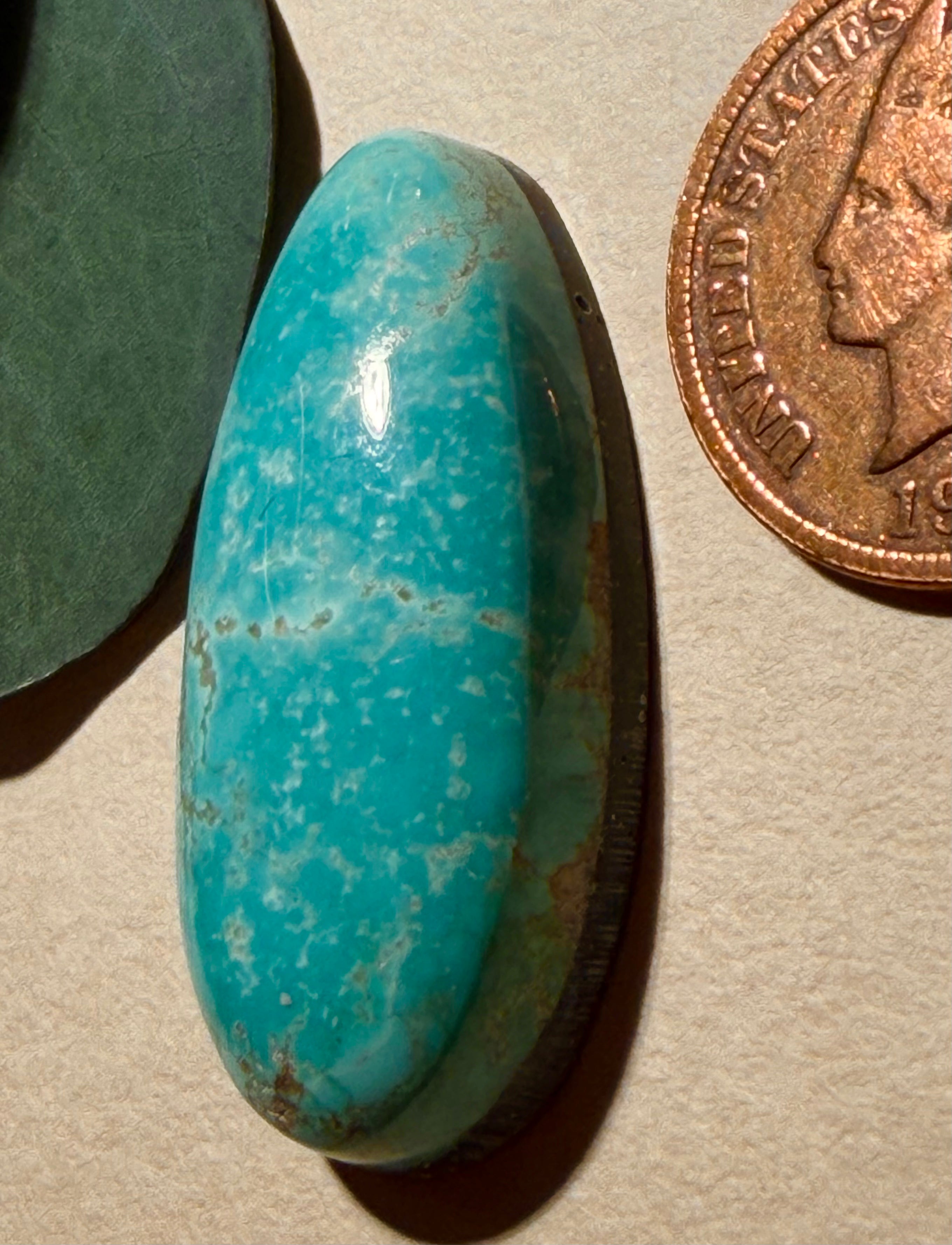 Natural Blue Diamond Turquoise Cabochon! On Sale! (Natural and Backed)
