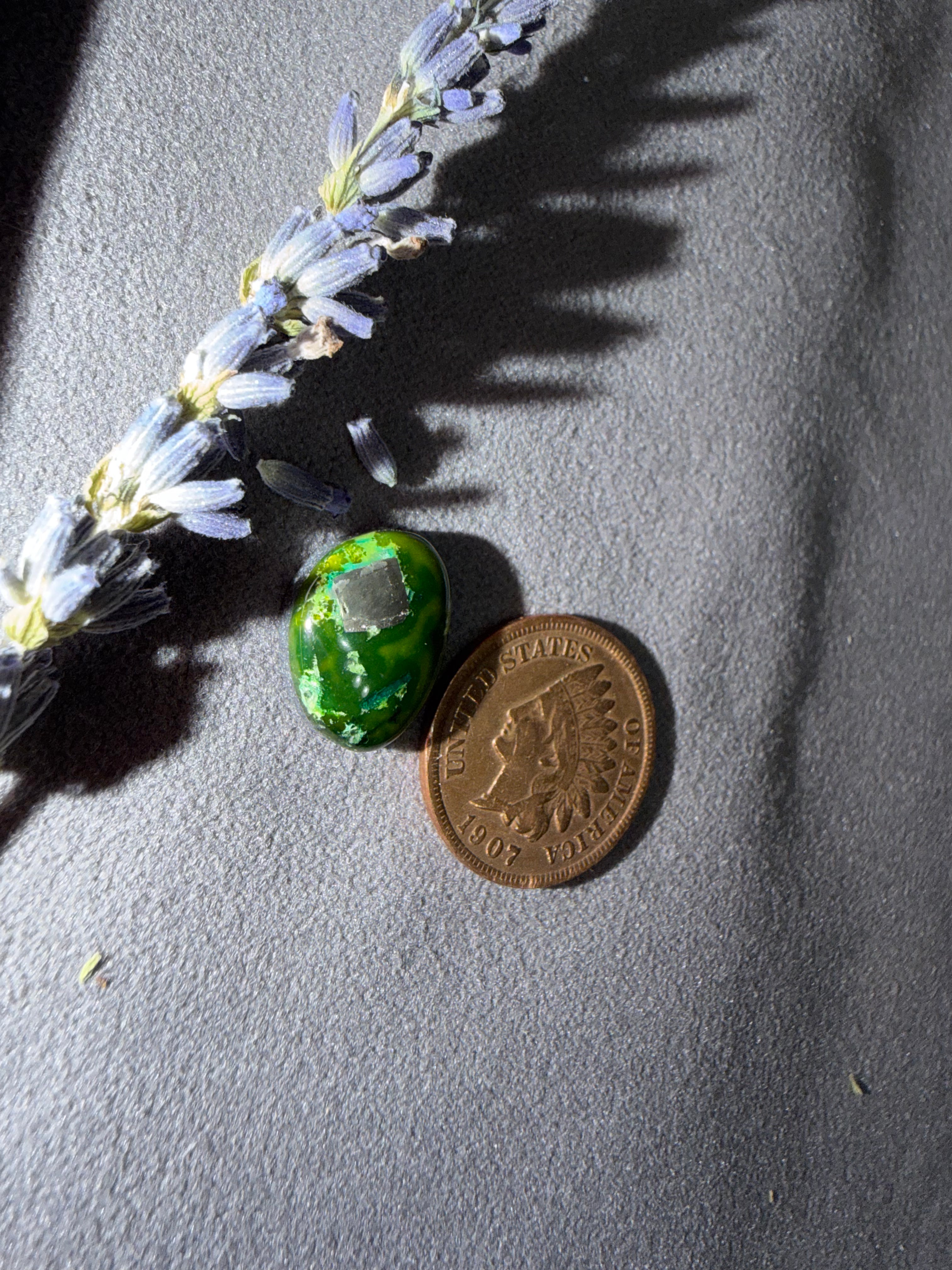 Did you see the Pyrite Inclusion in this one?   Sonoran Rio Verde Cabochon!