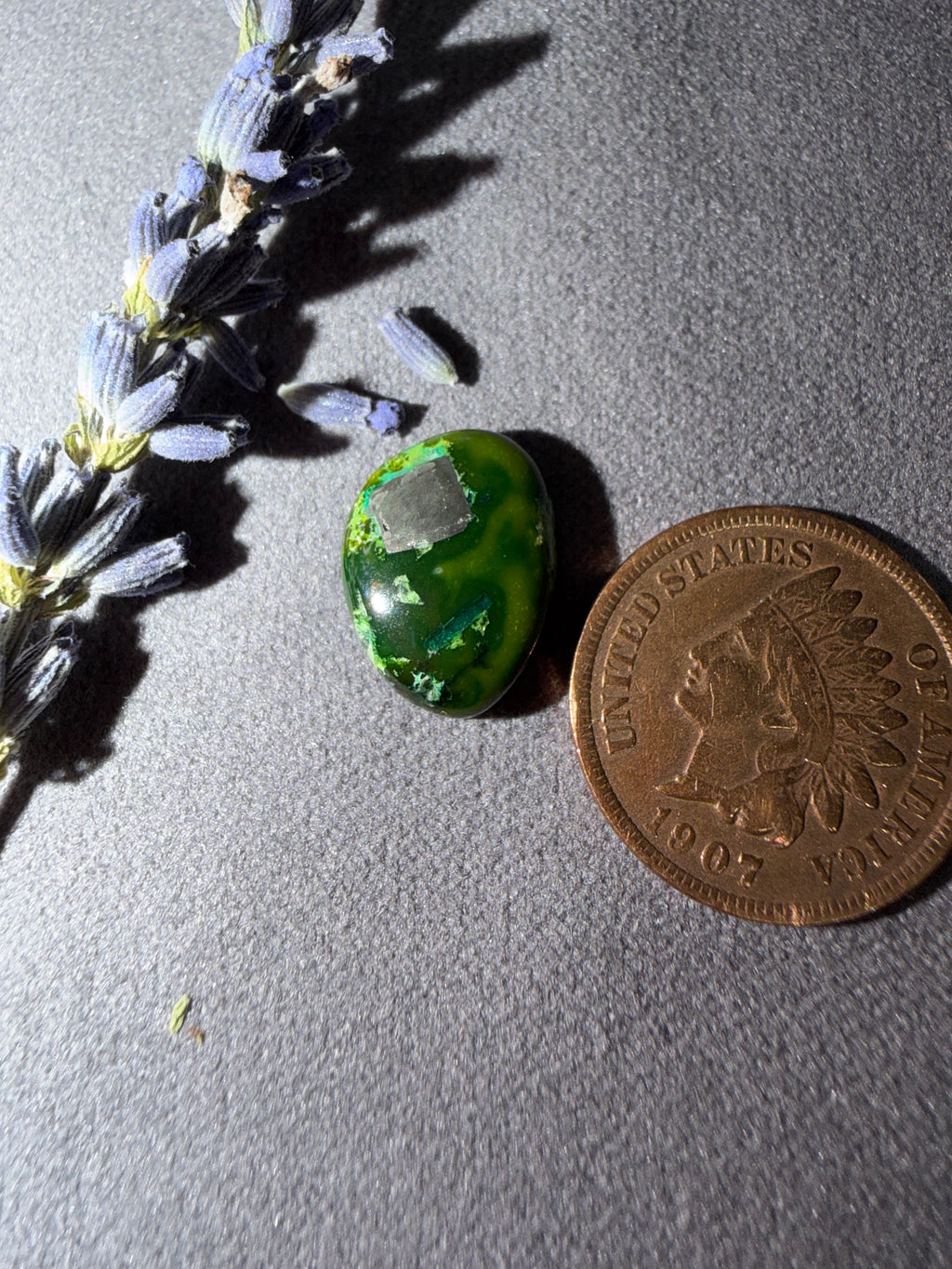 Did you see the Pyrite Inclusion in this one?   Sonoran Rio Verde Cabochon!
