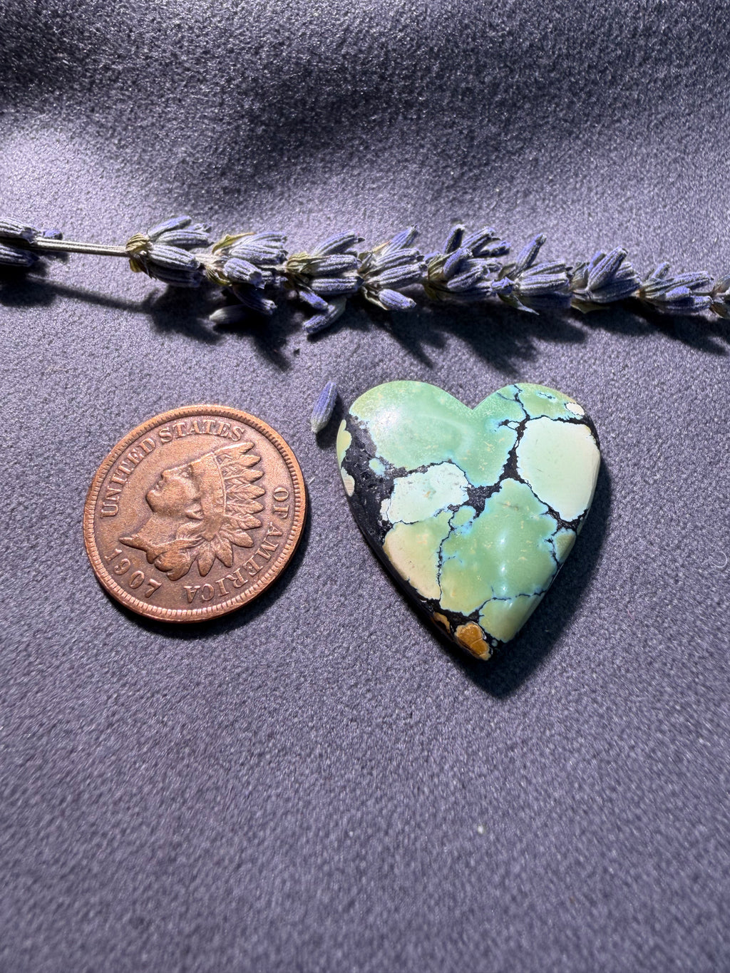 PolyChrome Bamboo Mtn Hubei Turquoise Heart Cabochon! On Sale!