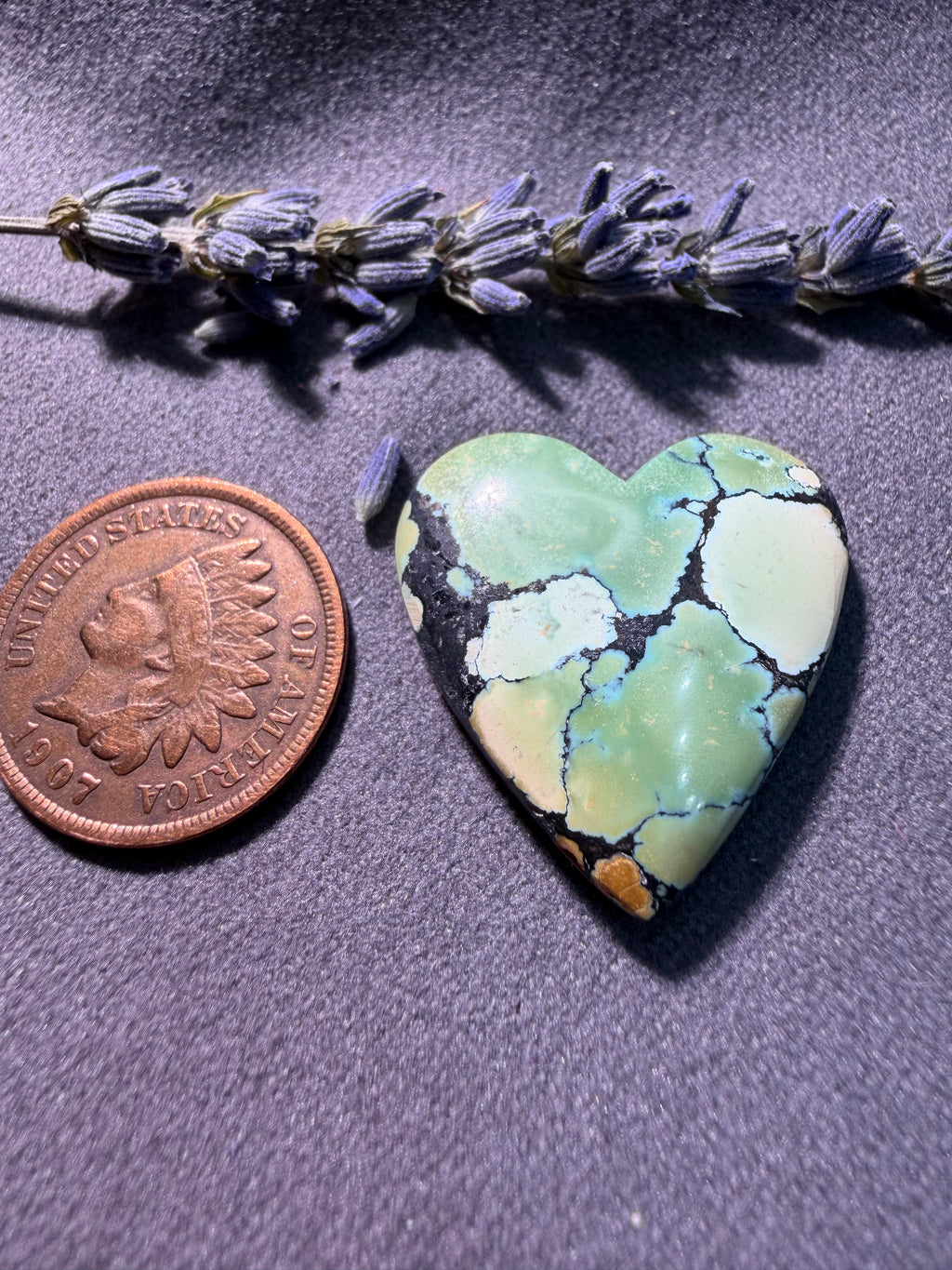 PolyChrome Bamboo Mtn Hubei Turquoise Heart Cabochon! On Sale!
