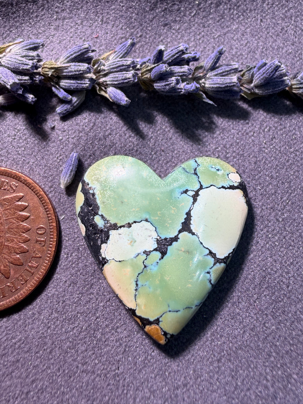 PolyChrome Bamboo Mtn Hubei Turquoise Heart Cabochon! On Sale!