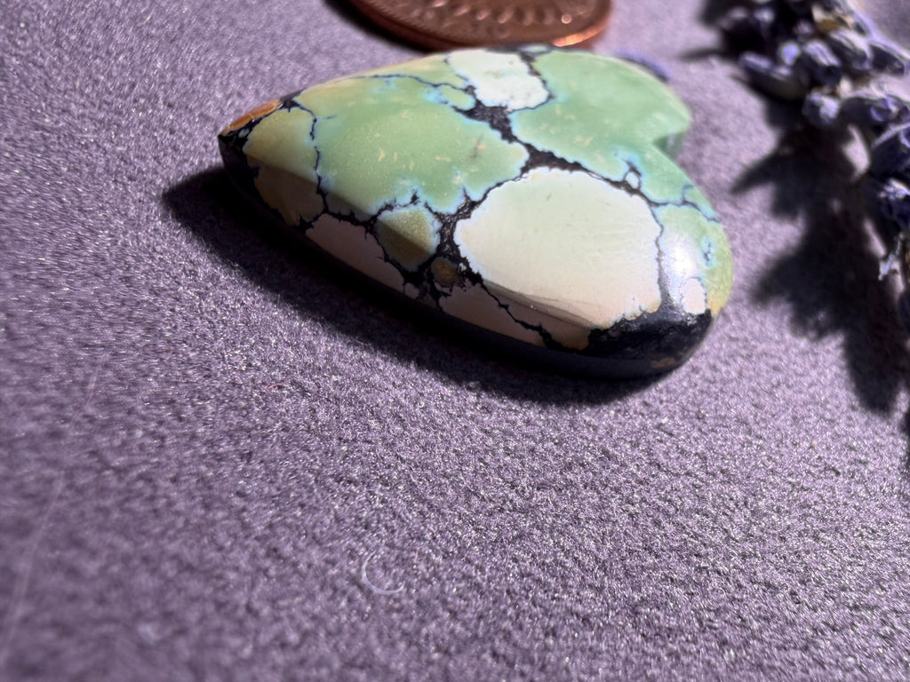 PolyChrome Bamboo Mtn Hubei Turquoise Heart Cabochon! On Sale!