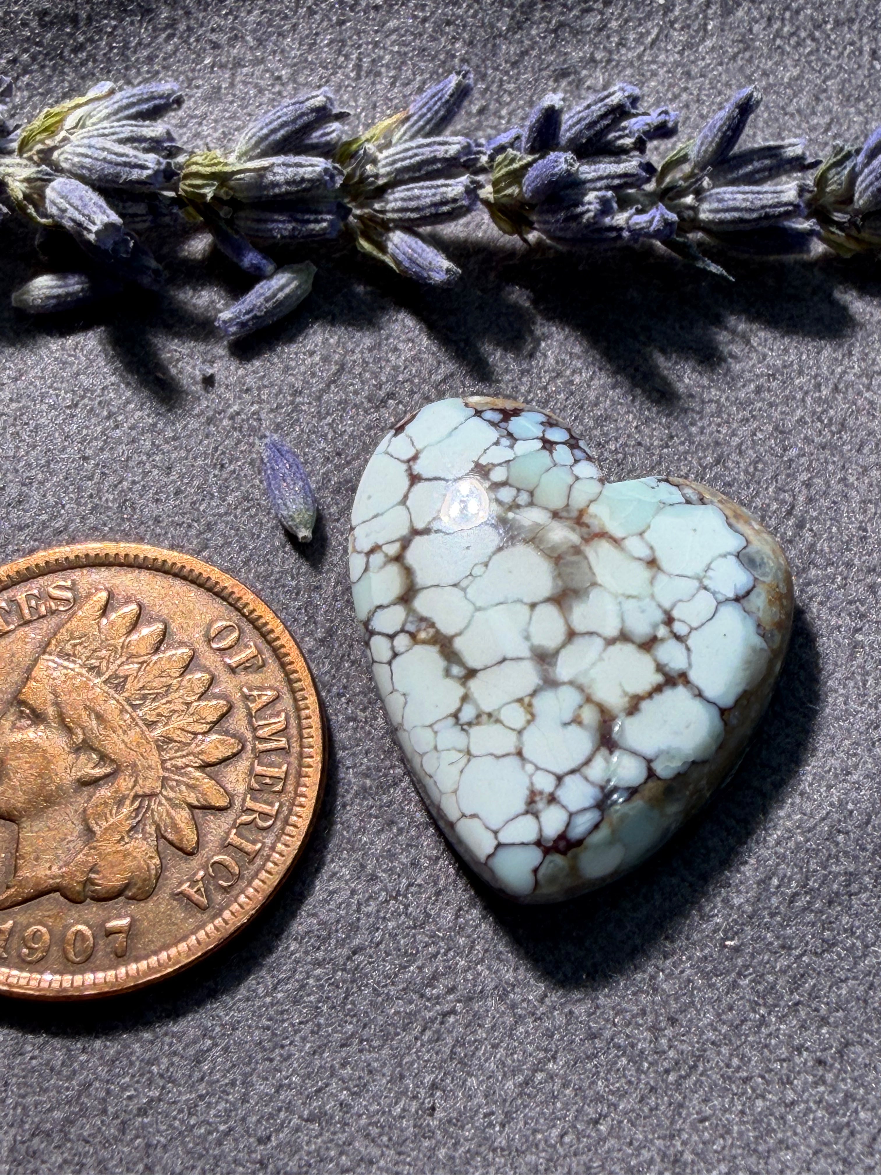 PolyChrome Bamboo Mtn Hubei Heart Turquoise Cabochon! On Sale!
