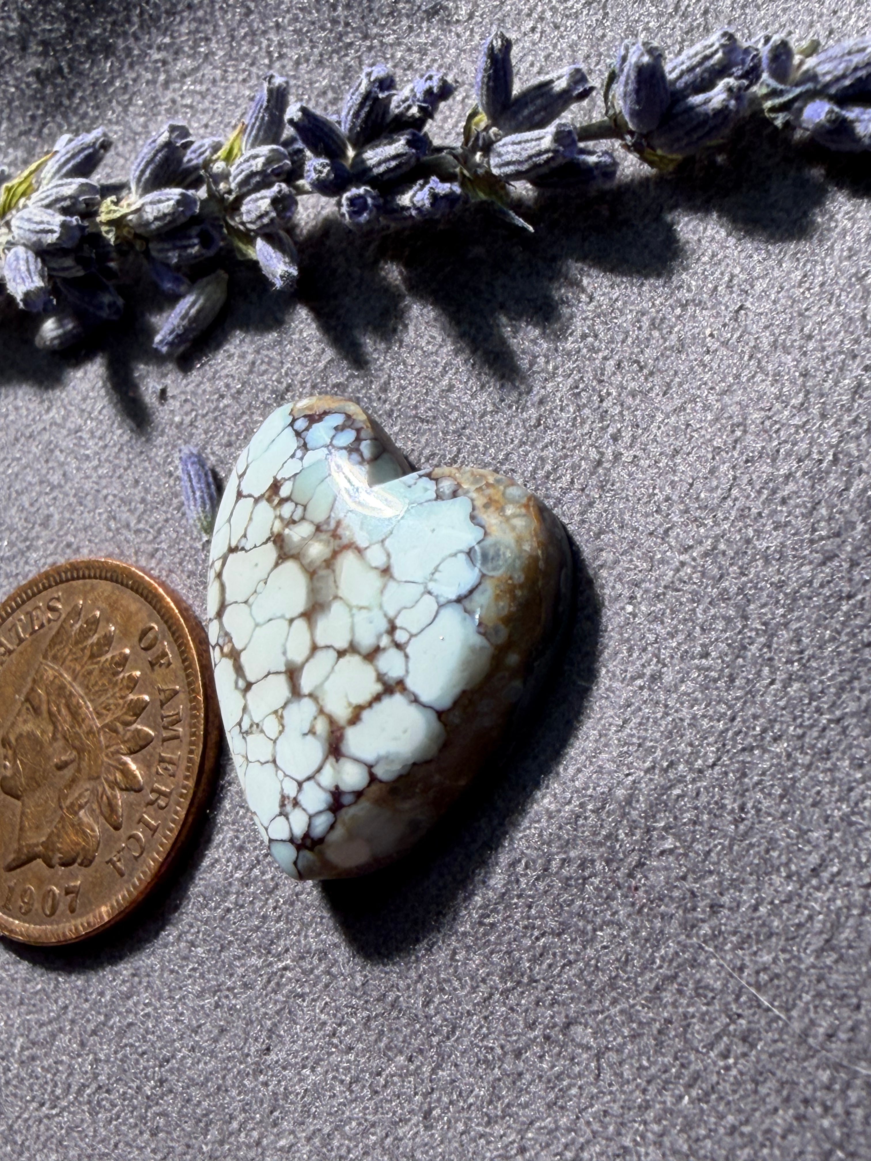 PolyChrome Bamboo Mtn Hubei Heart Turquoise Cabochon! On Sale!
