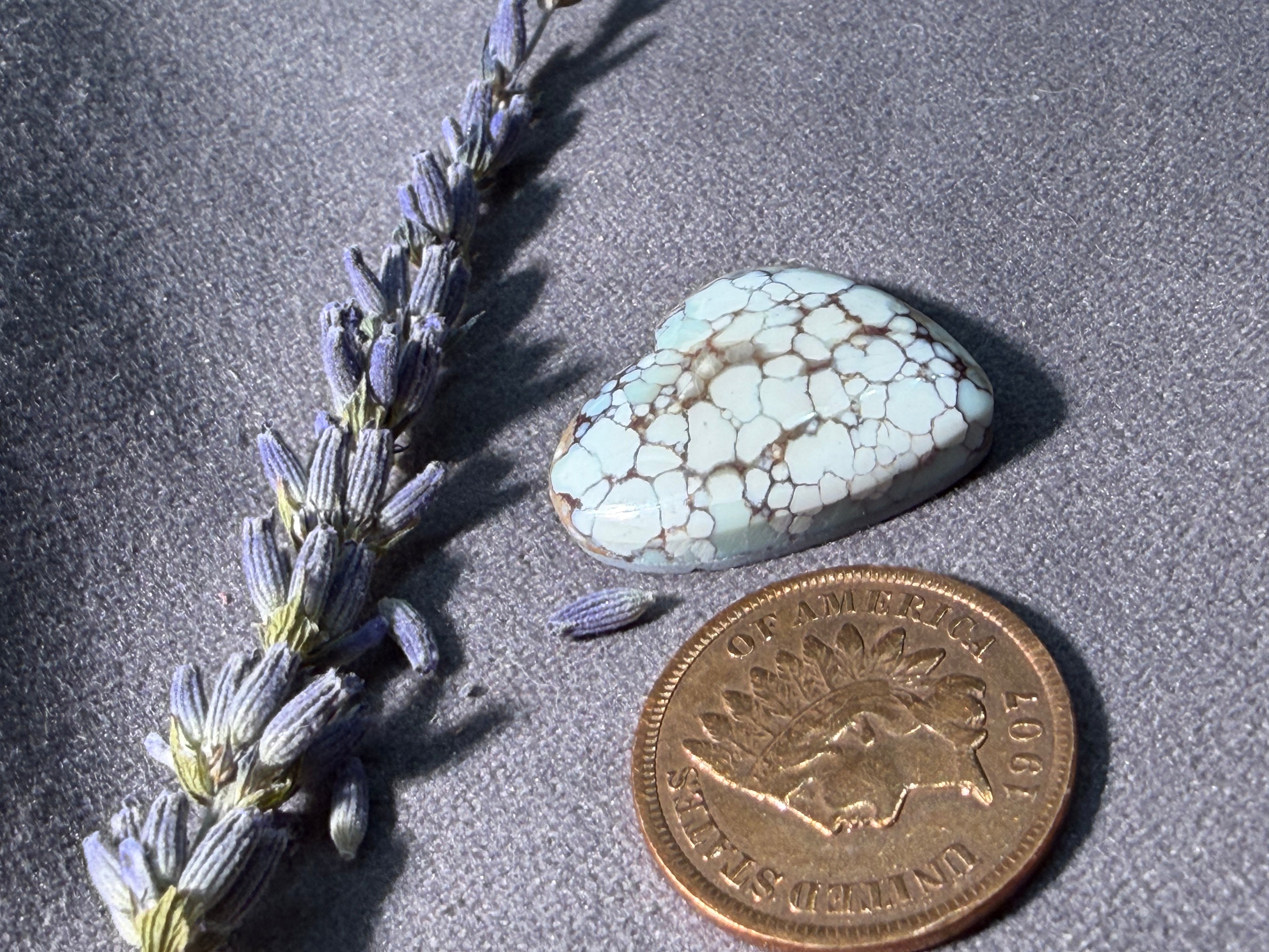 PolyChrome Bamboo Mtn Hubei Heart Turquoise Cabochon! On Sale!