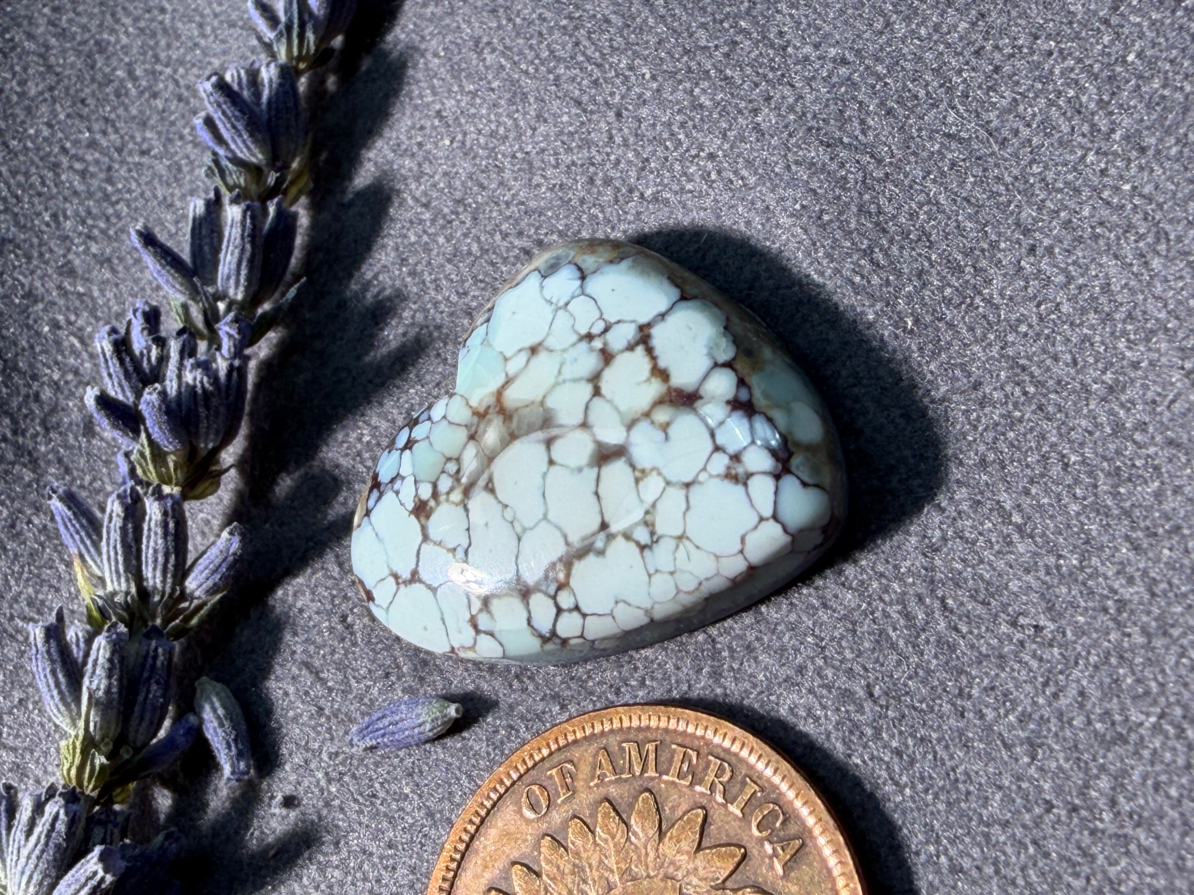 PolyChrome Bamboo Mtn Hubei Heart Turquoise Cabochon! On Sale!