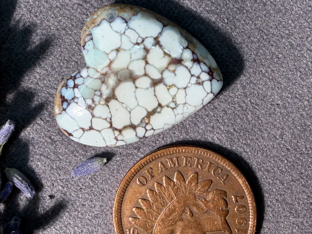 PolyChrome Bamboo Mtn Hubei Heart Turquoise Cabochon! On Sale!