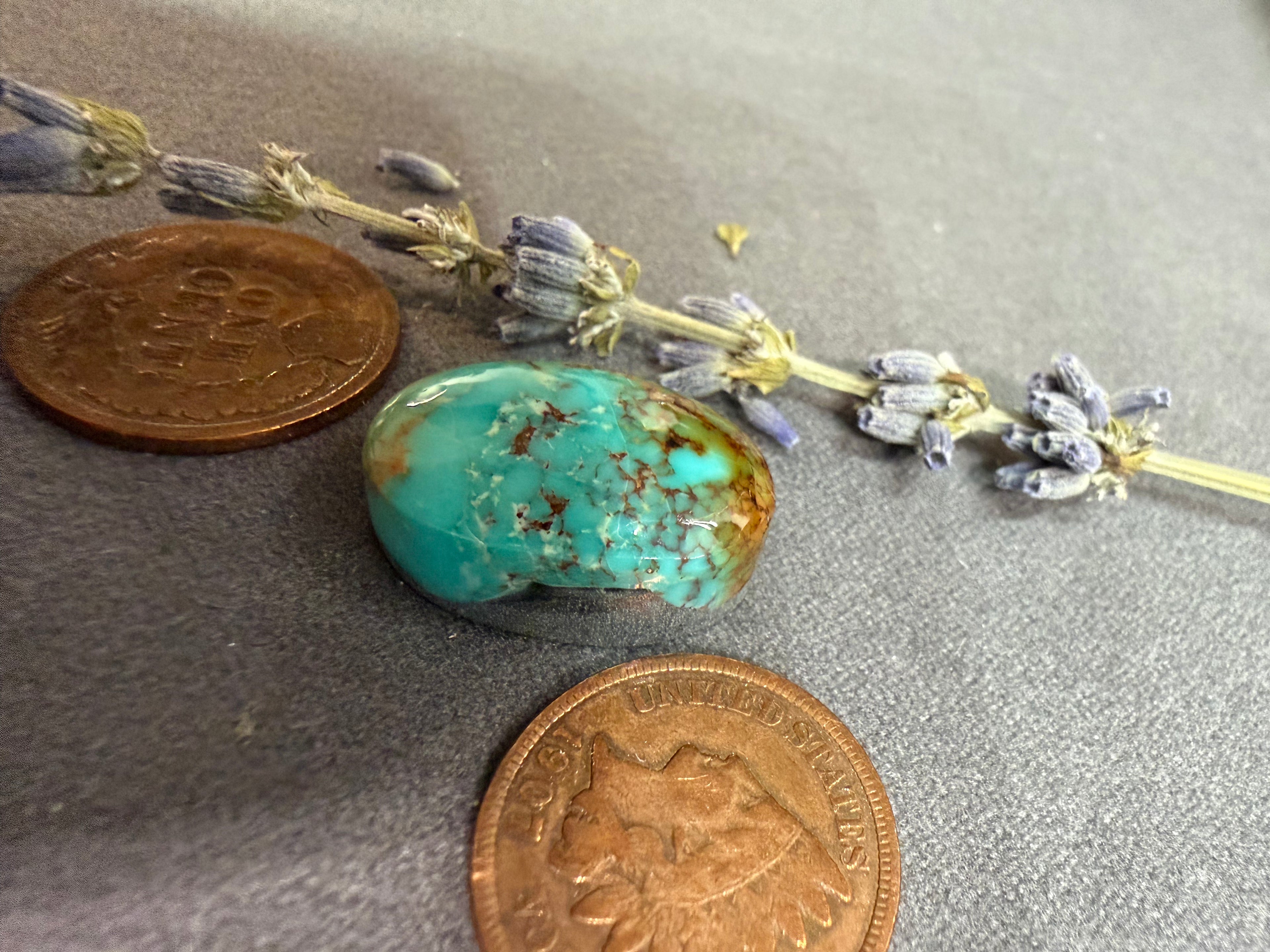 Polychrome Tyrone Turquoise from New Mexico! On Sale! 21mm x 14mm x 9mm