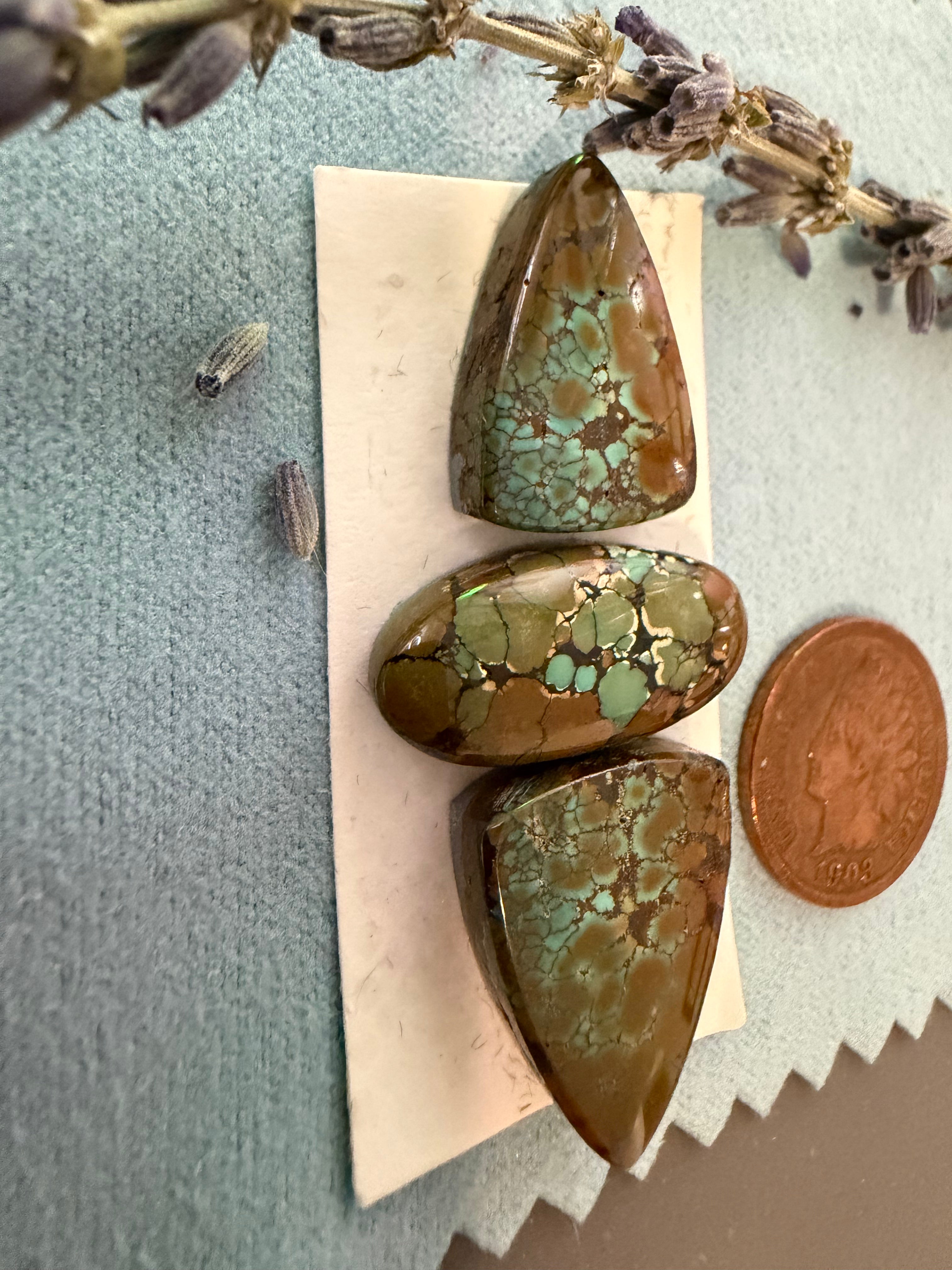Polychrome Bamboo Mtn. Hubei Turquoise (3 stones) On Sale!
