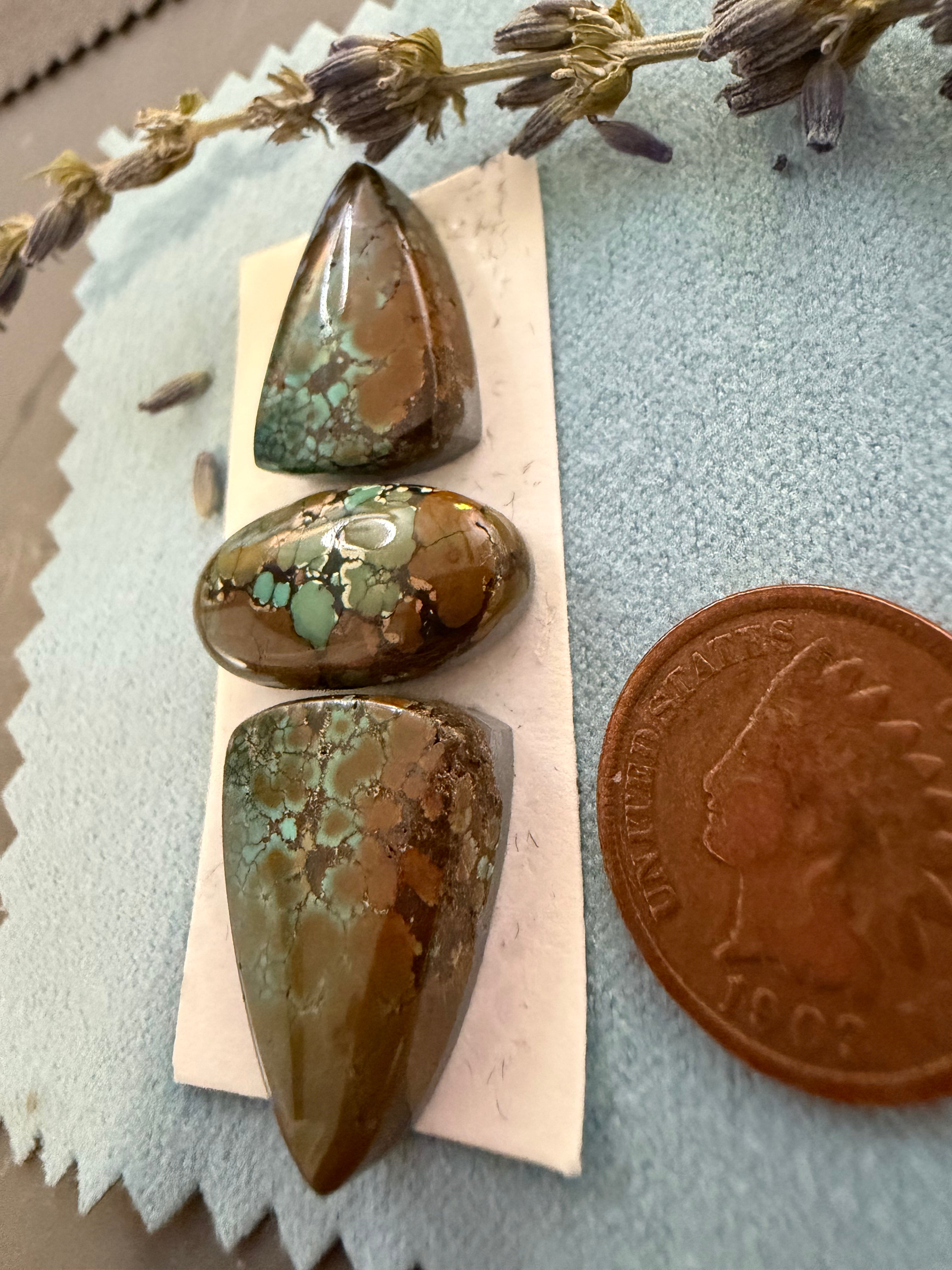 Polychrome Bamboo Mtn. Hubei Turquoise (3 stones) On Sale!