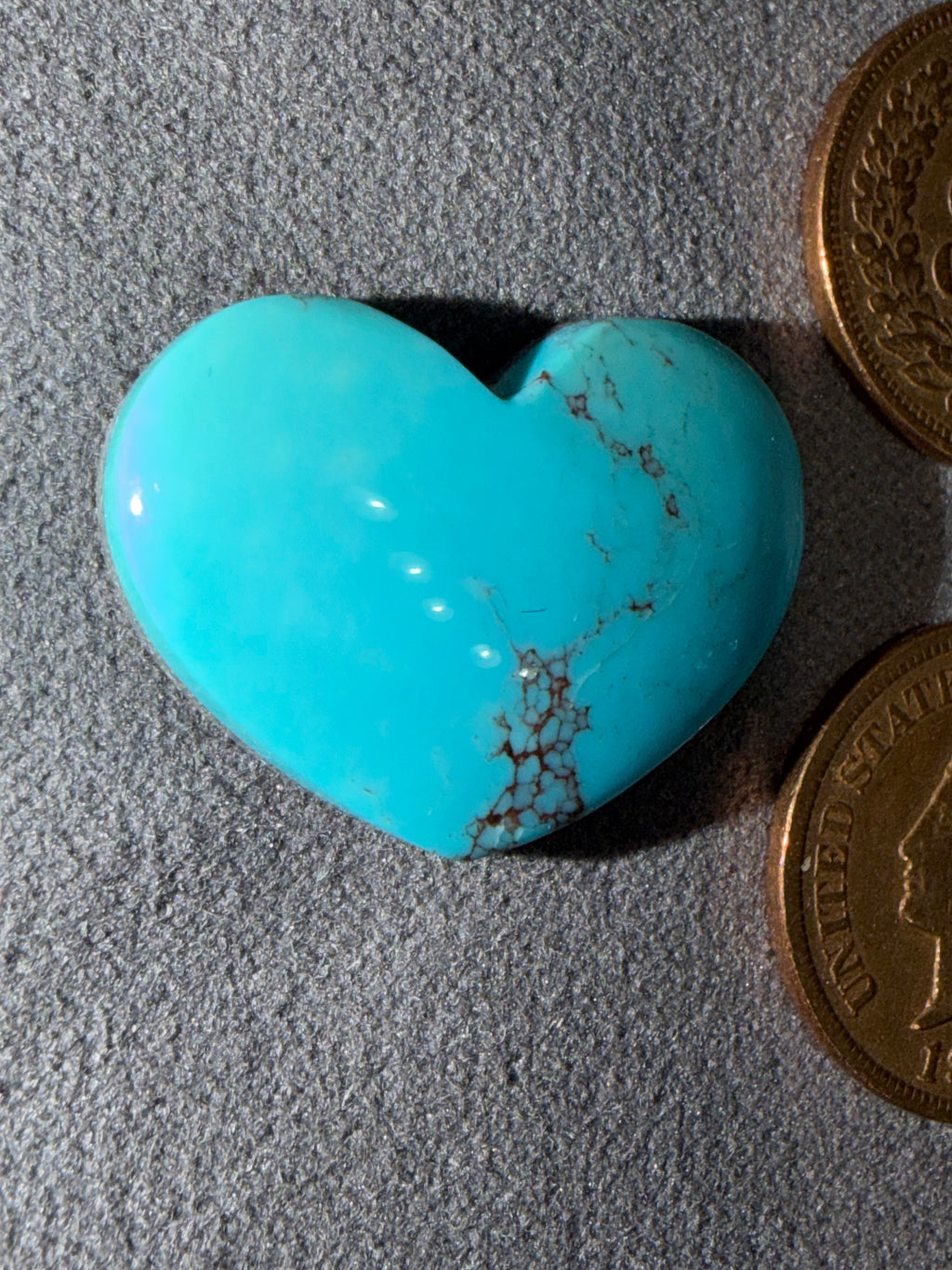 This is a gorgeous, rare, one-of-a-kind heart-shaped Bisbee Turquoise Cabochon! On Sale!