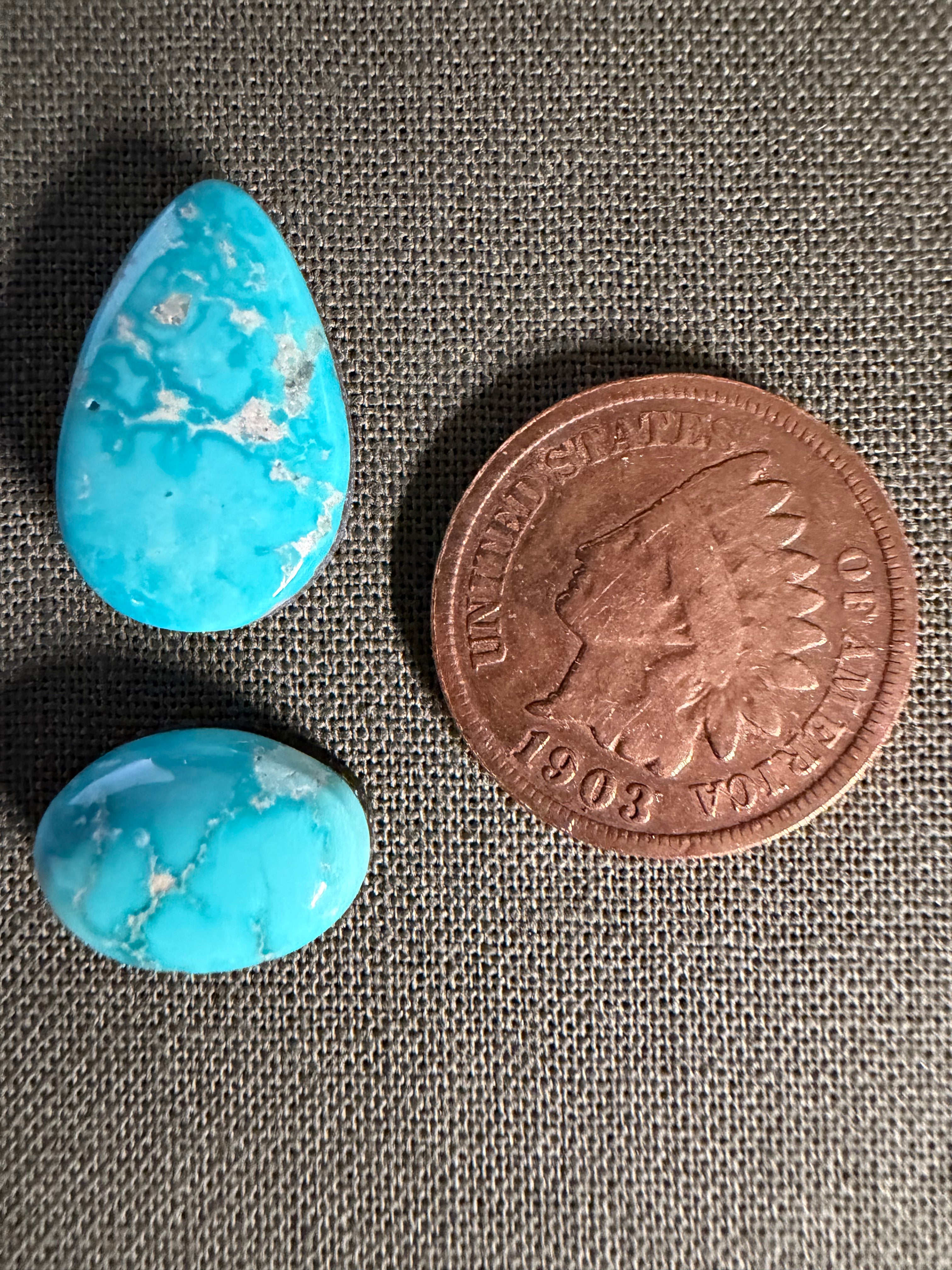 Blue Bird Turquoise, Rare, and Highly Sought After! (2 stones)