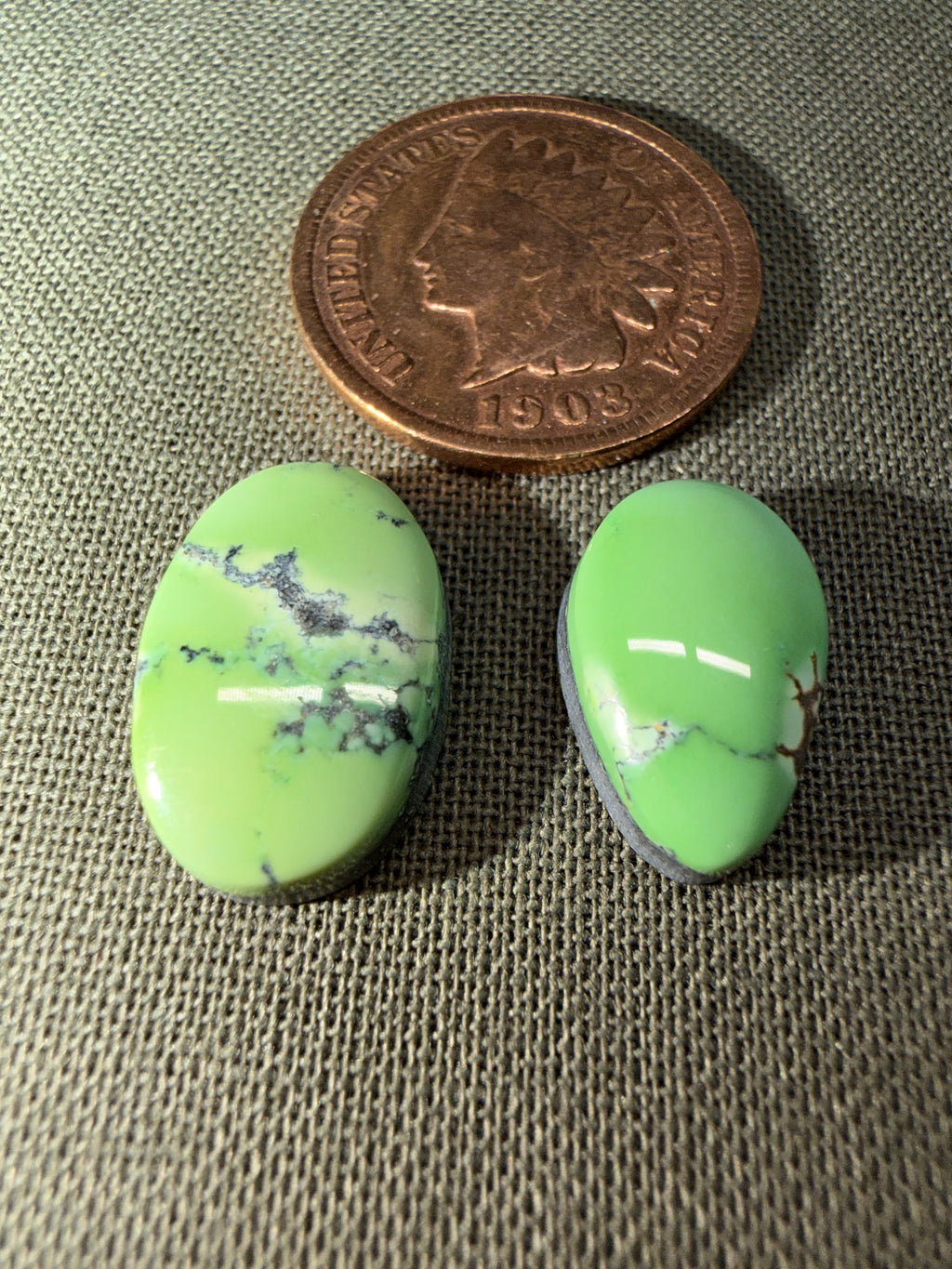 Hubei Faustite - Love that Bright Green! (2 stones in this set)