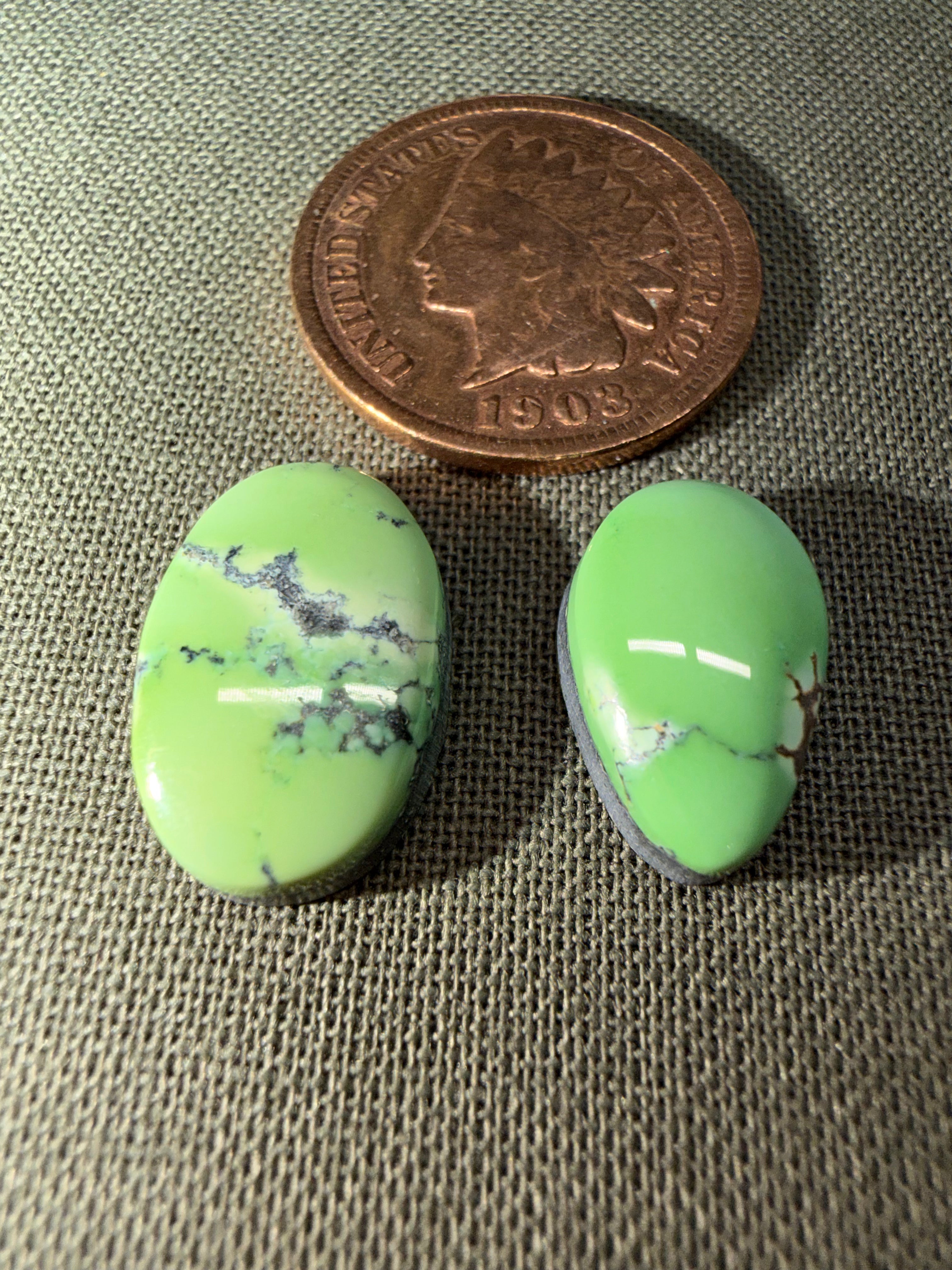 Hubei Faustite - Love that Bright Green! (2 stones in this set)