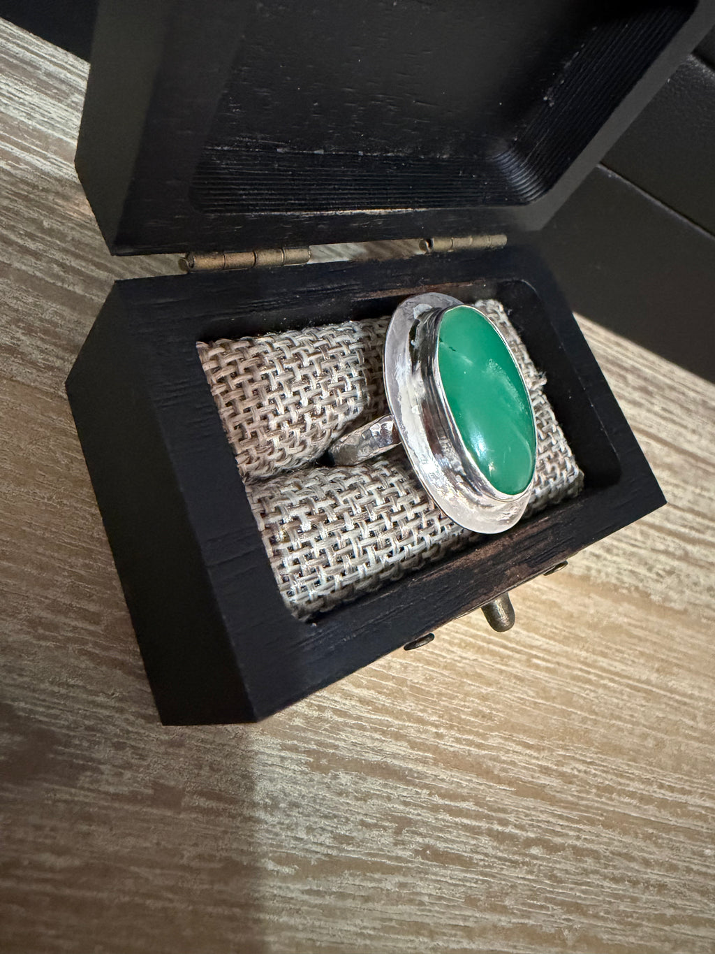 Can you say - STOP AND STARE! Australian Chrysoprase!! This Ring is for a GREEN GODDESS!