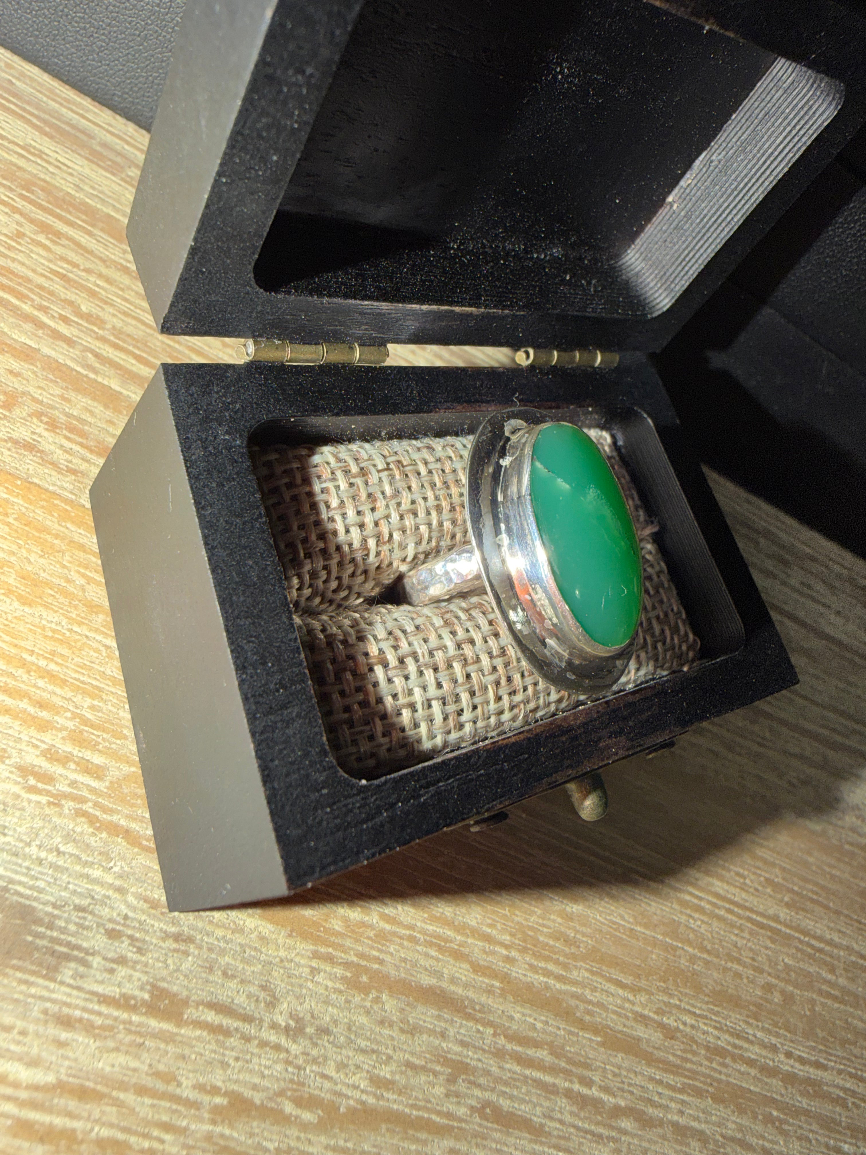 Can you say - STOP AND STARE! Australian Chrysoprase!! This Ring is for a GREEN GODDESS!