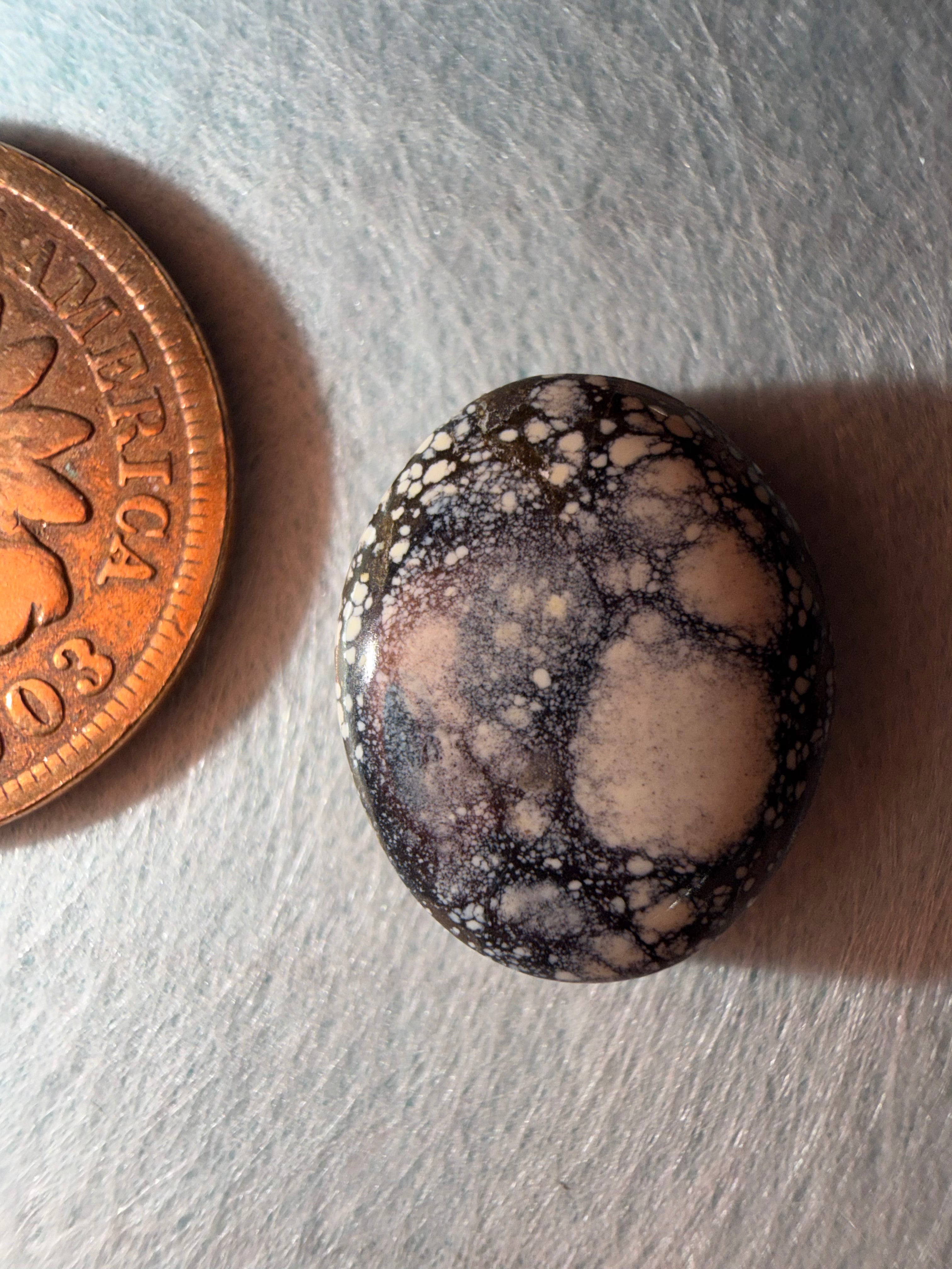 This is Stargazer Variscite! Natural! Backed! And looks like the nightsky!