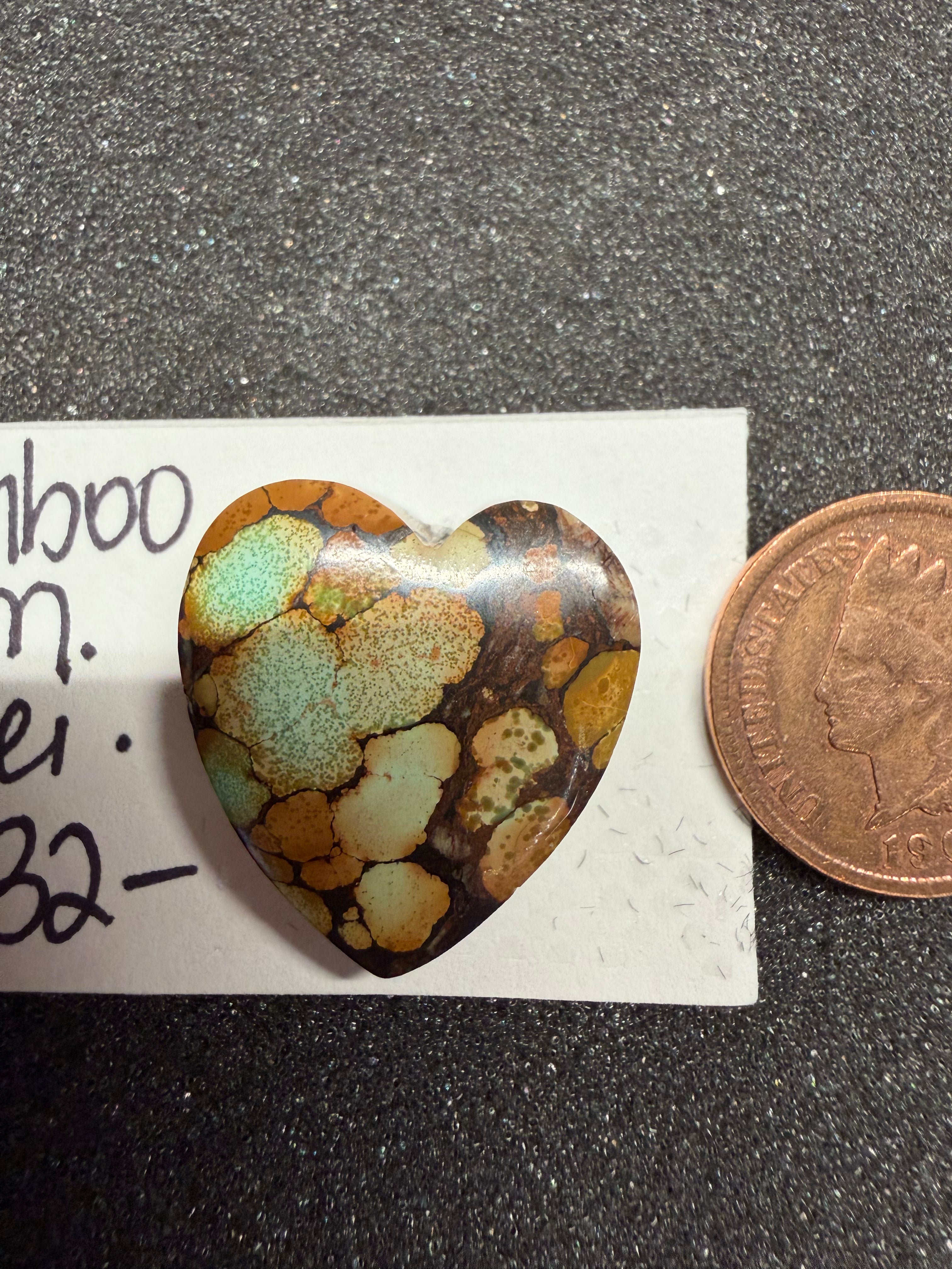Bamboo Mountain Heart Shaped Turquoise!!