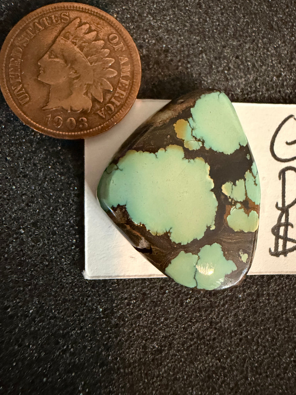 Freeform Golden Dragon Turquoise Stone - Blue Halo Matrix!! It's Stunning!