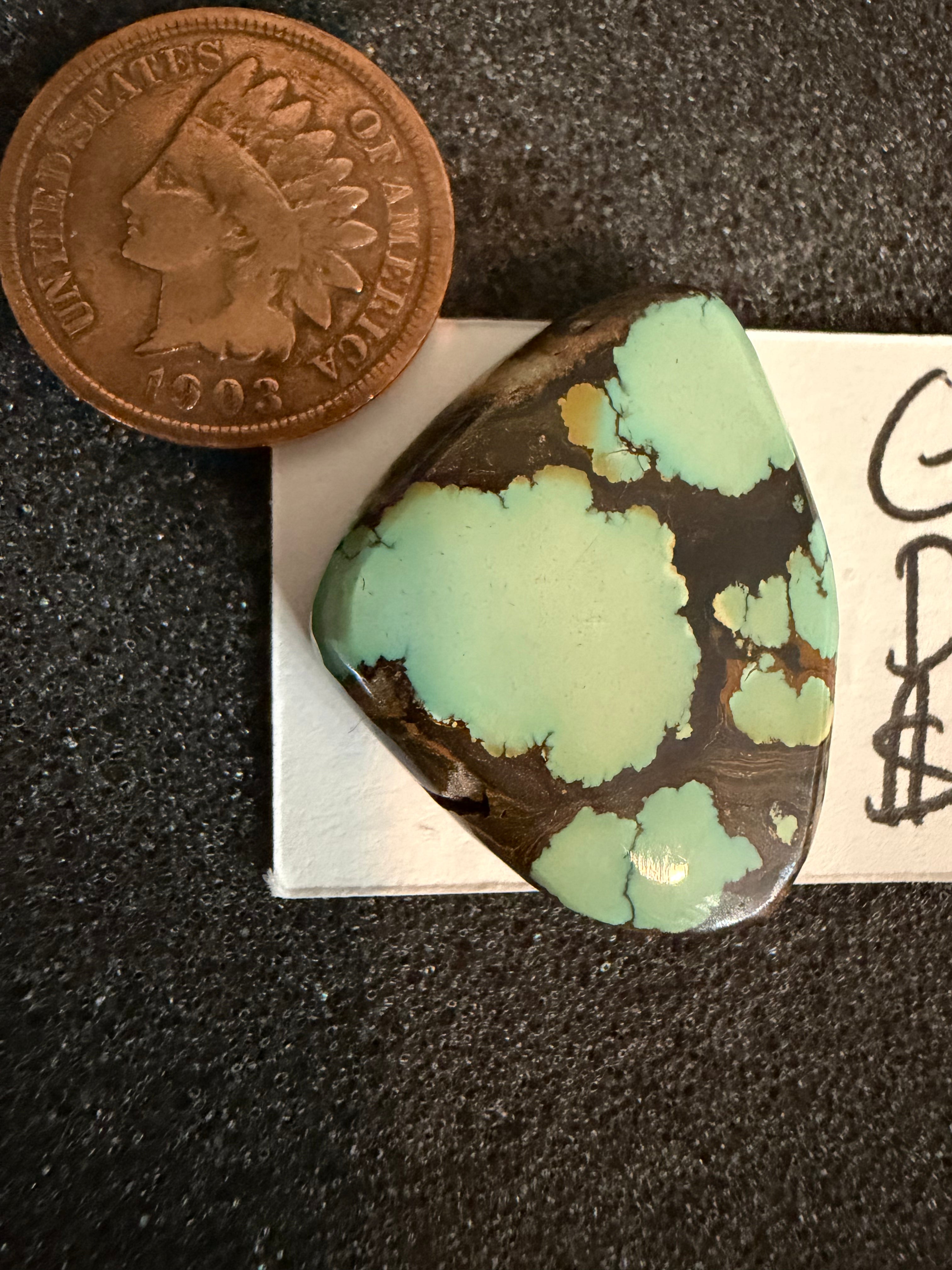 Freeform Golden Dragon Turquoise Stone - Blue Halo Matrix!! It's Stunning!