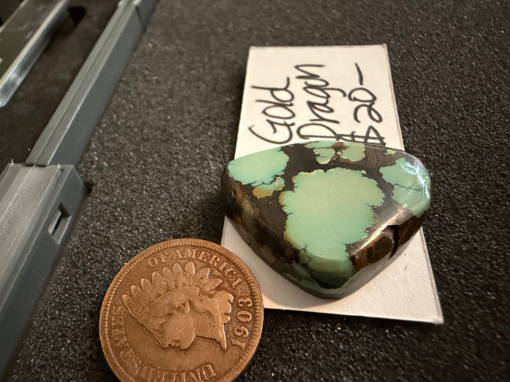 Freeform Golden Dragon Turquoise Stone - Blue Halo Matrix!! It's Stunning!