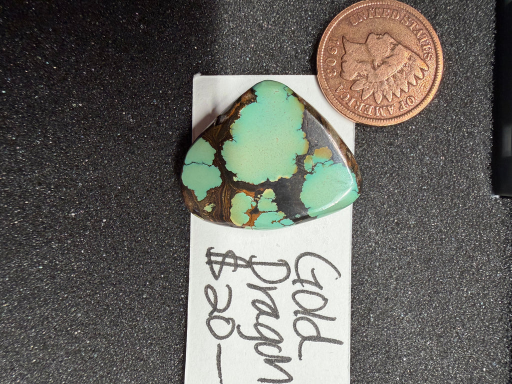 Freeform Golden Dragon Turquoise Stone - Blue Halo Matrix!! It's Stunning!