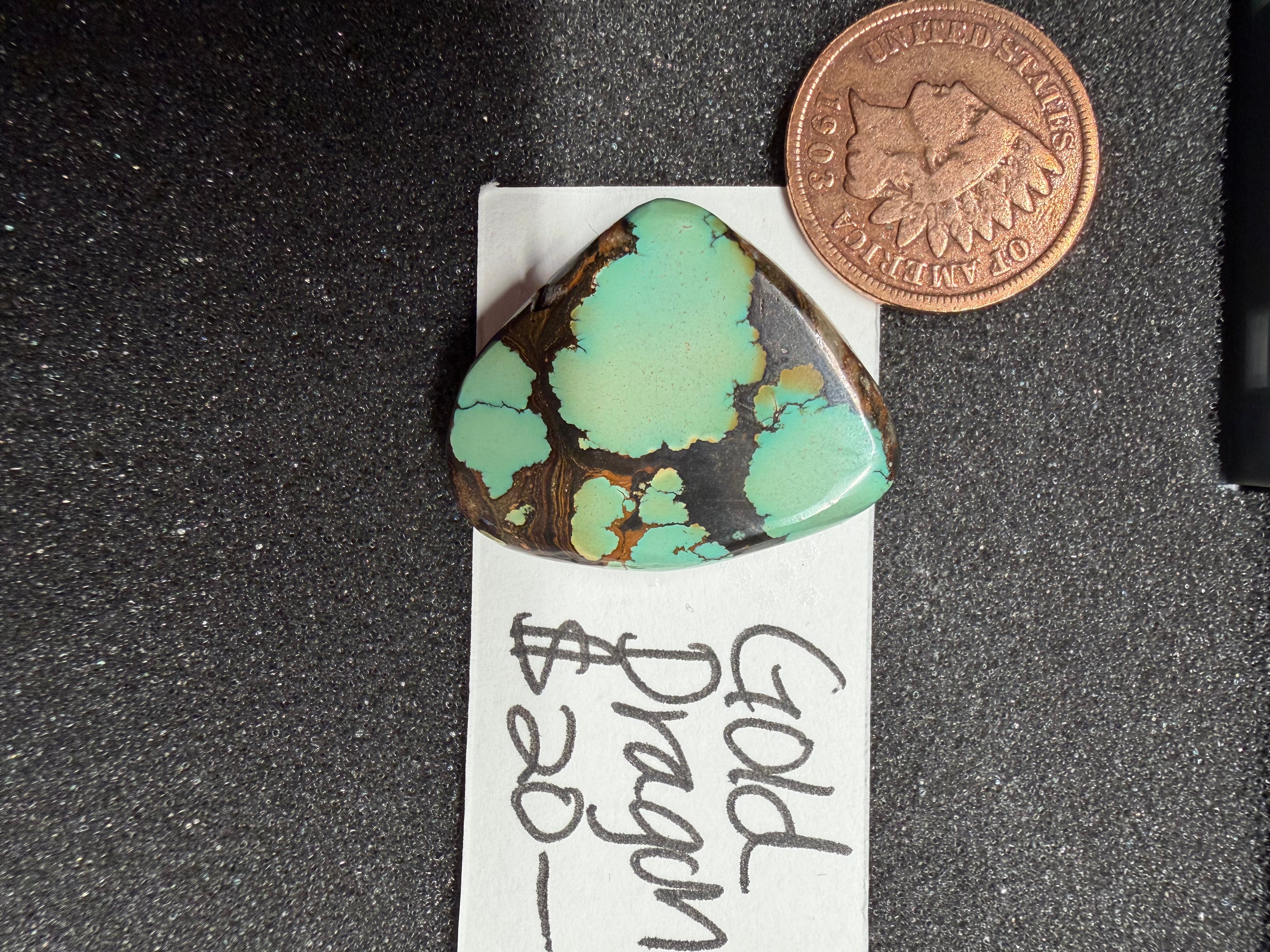 Freeform Golden Dragon Turquoise Stone - Blue Halo Matrix!! It's Stunning!
