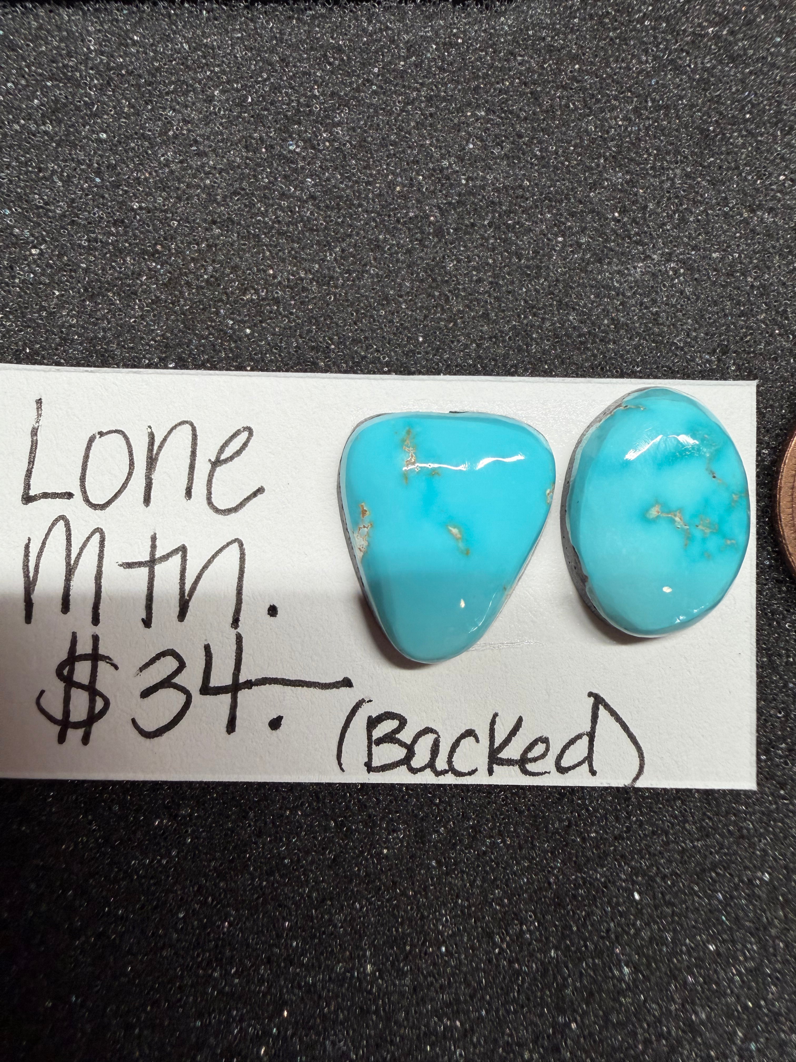 Two-Stone set of Beautiful Lone Mountain Turquoise from Tonopah, NV!