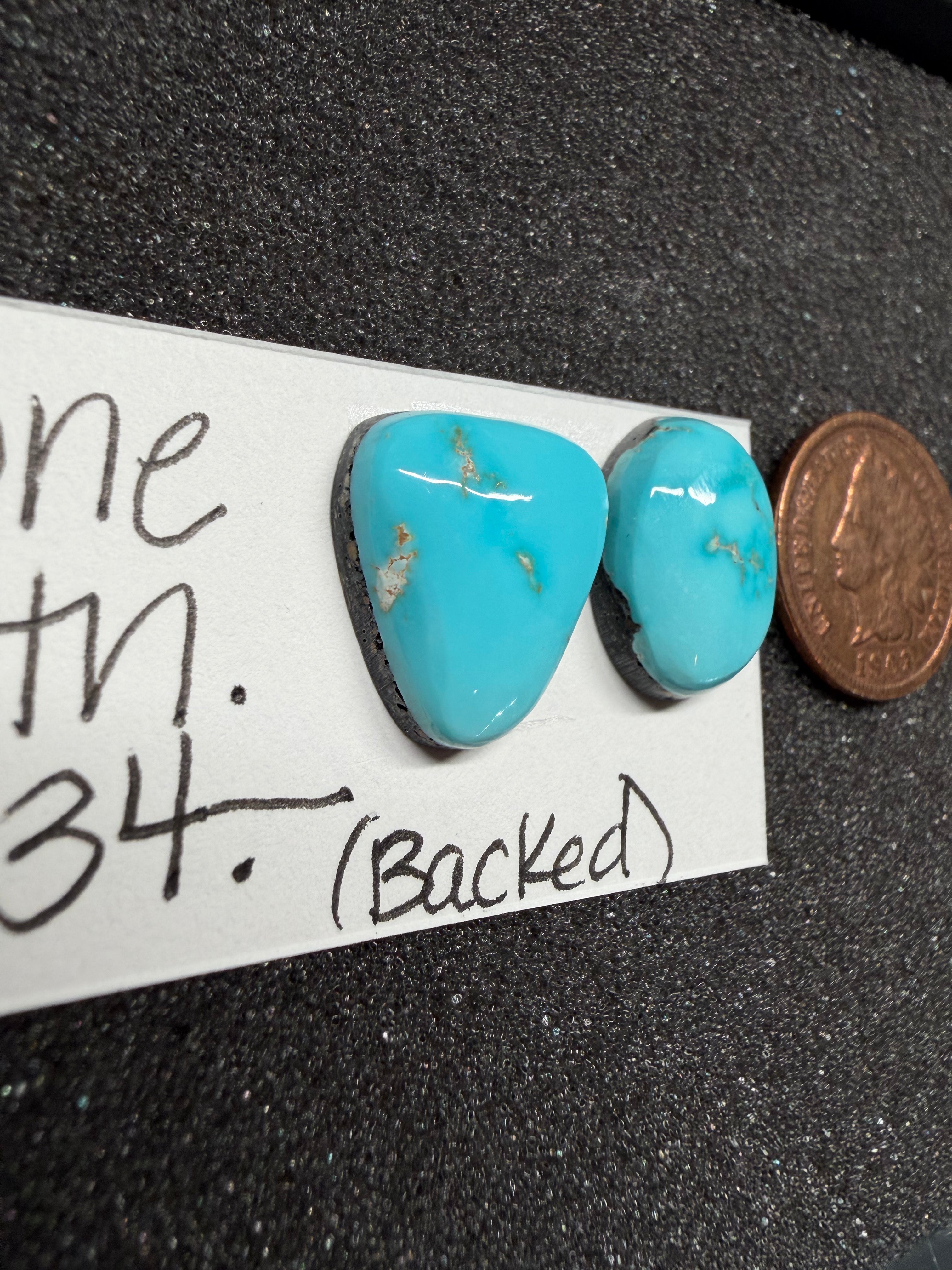 Two-Stone set of Beautiful Lone Mountain Turquoise from Tonopah, NV!