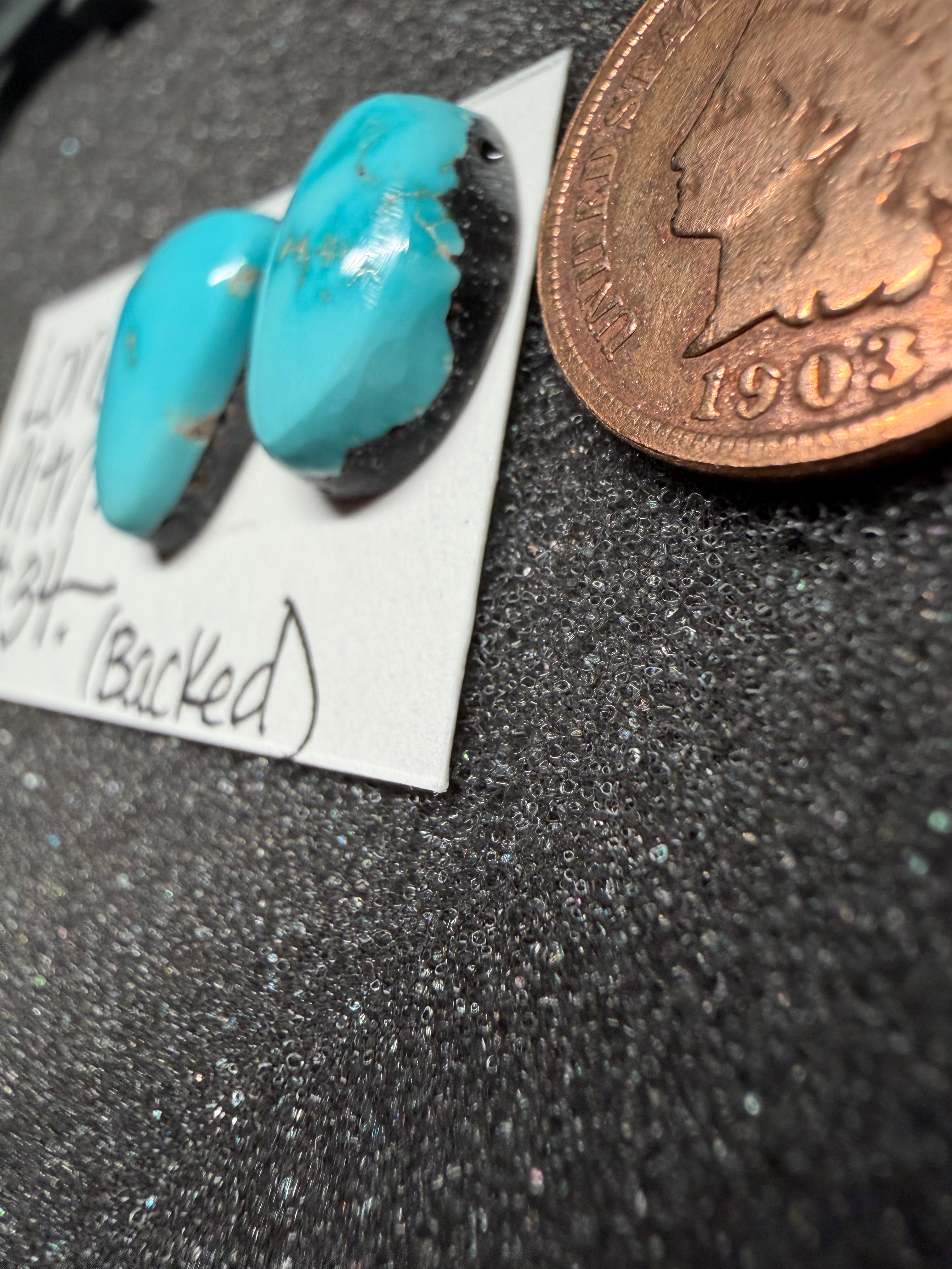 Two-Stone set of Beautiful Lone Mountain Turquoise from Tonopah, NV!