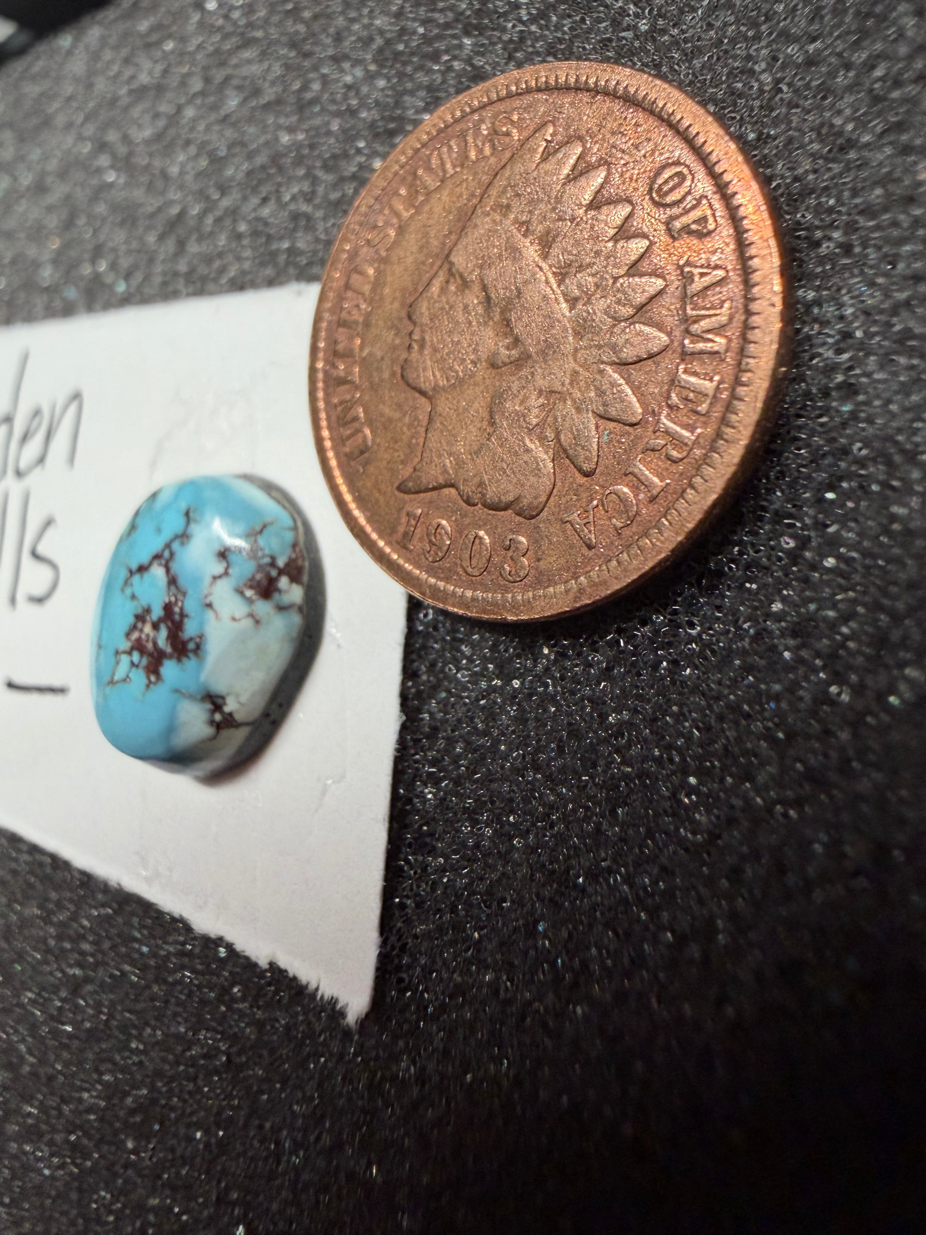 Golden Hills freeform cabochon - icy blue hues are stunning!