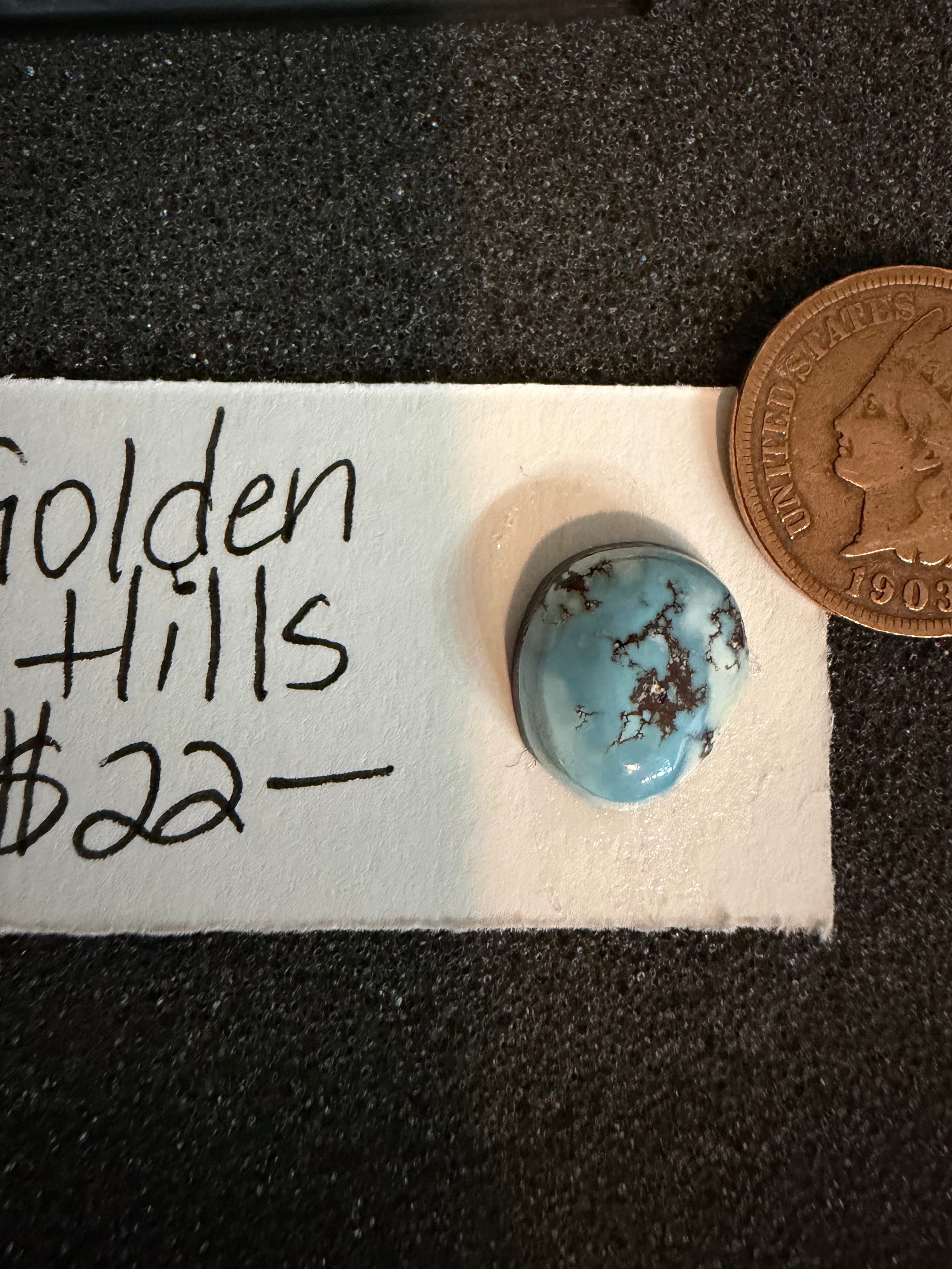 Golden Hills freeform cabochon - icy blue hues are stunning!