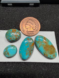 4 Stone Set - Classic Royston Turquoise! Rich Warm Vibrant Hues!