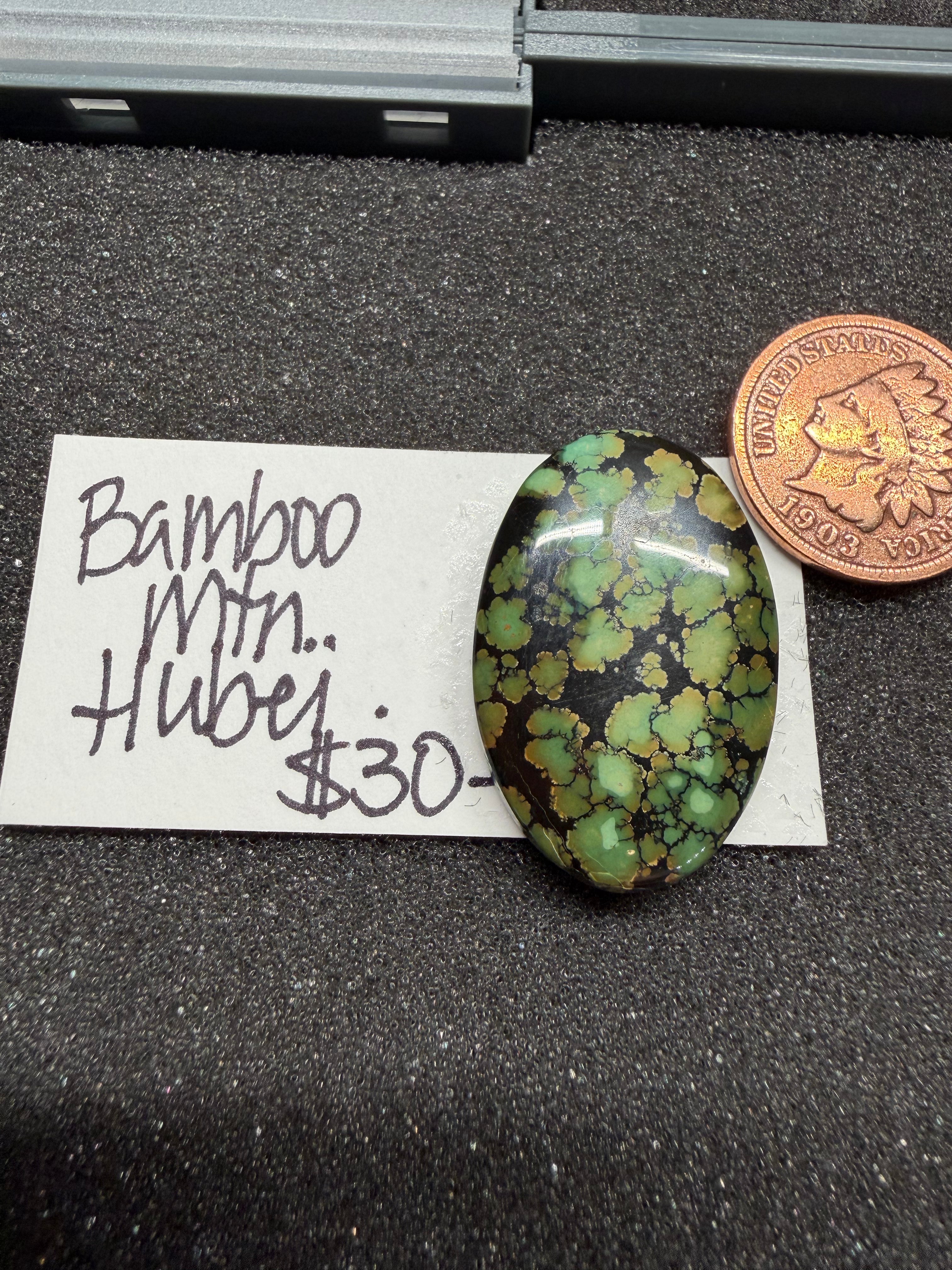 All The Greens!!  Polychrome Bamboo Mountain Turquoise Cabochon! On Sale!