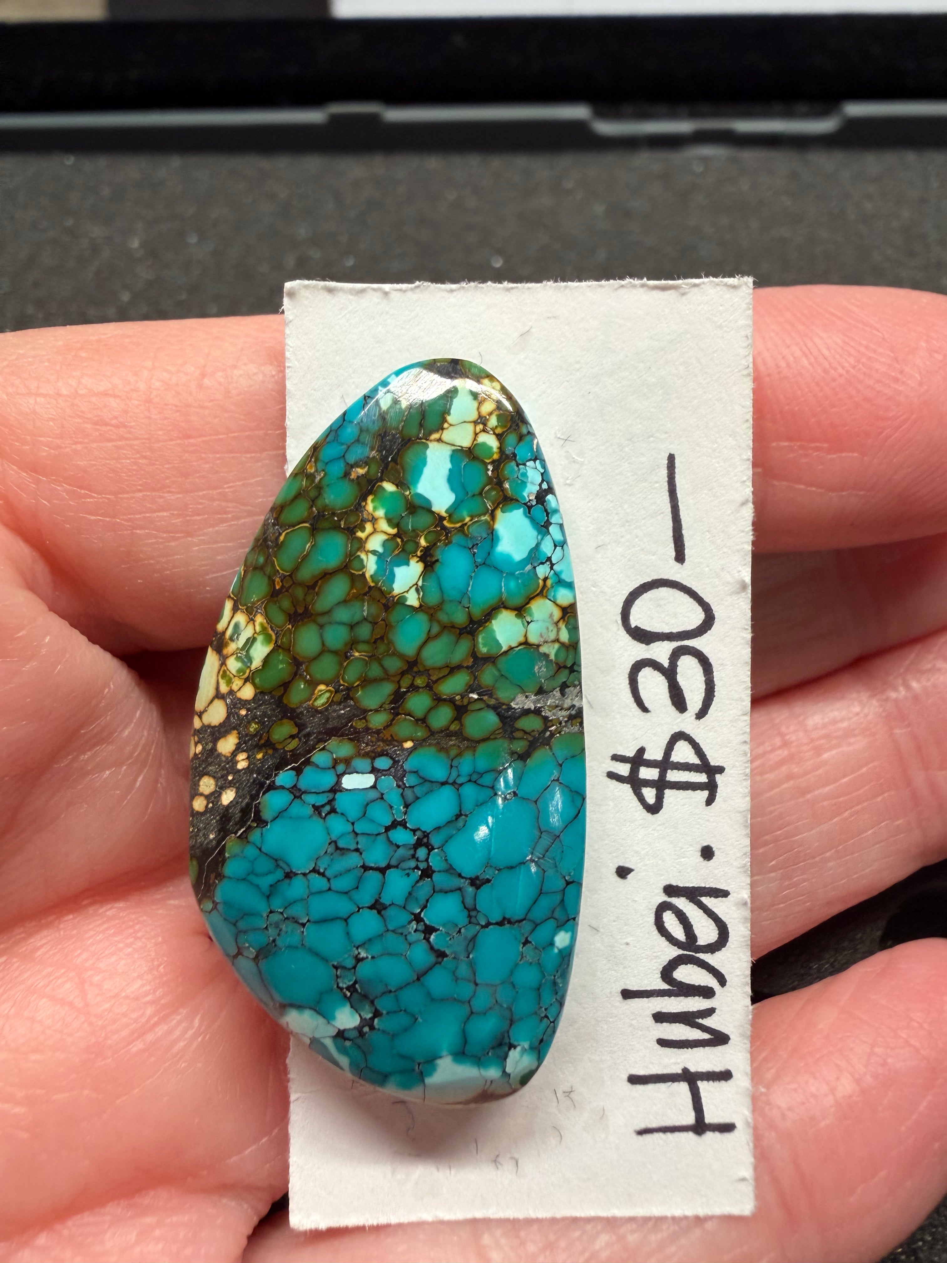 Gorgeous and Unbacked Hubei Turquoise Cabochon! On Sale!